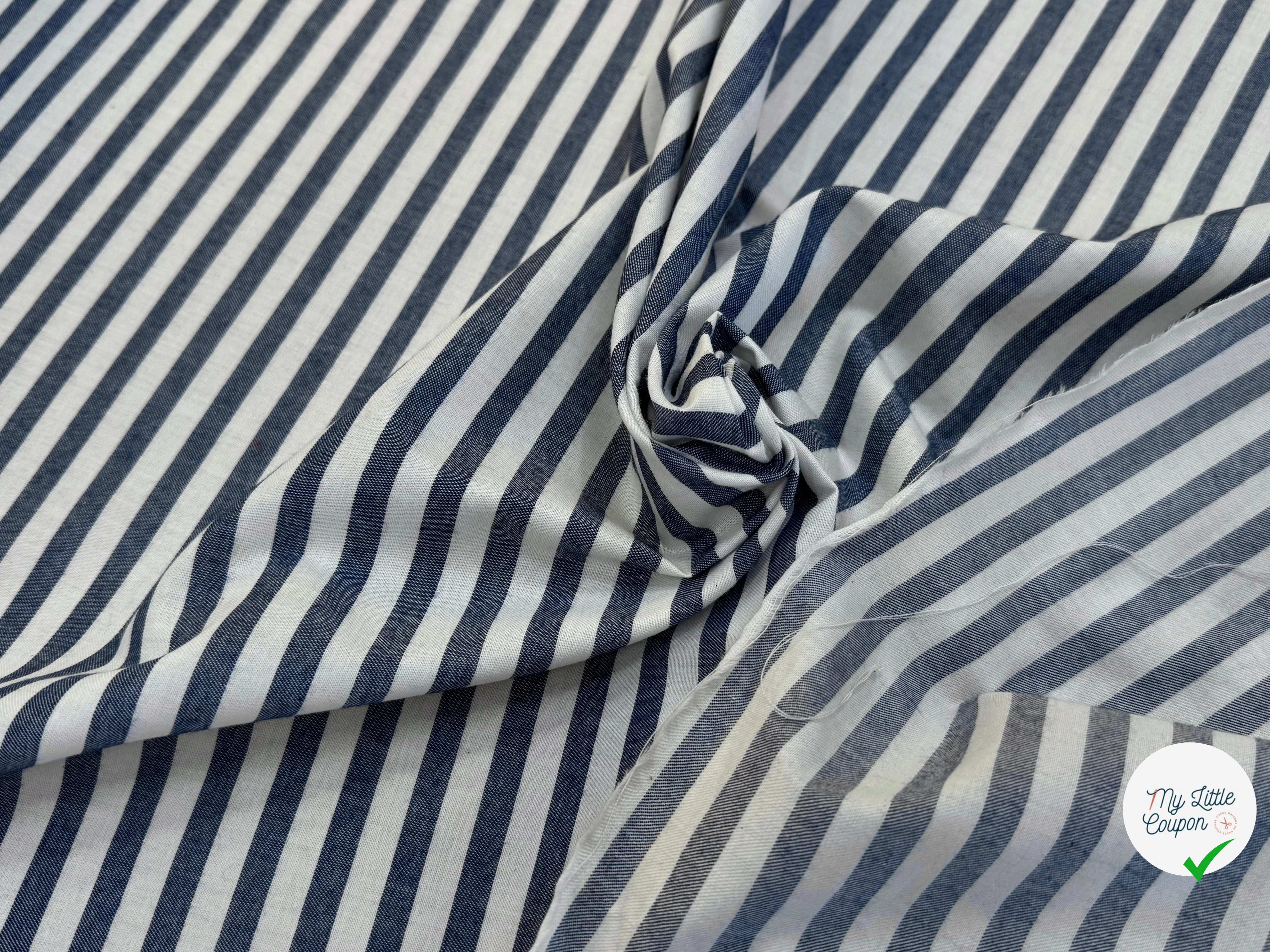 COTON GROSSES RAYURES GRIS BLANC 80% CO - My Little Coupon