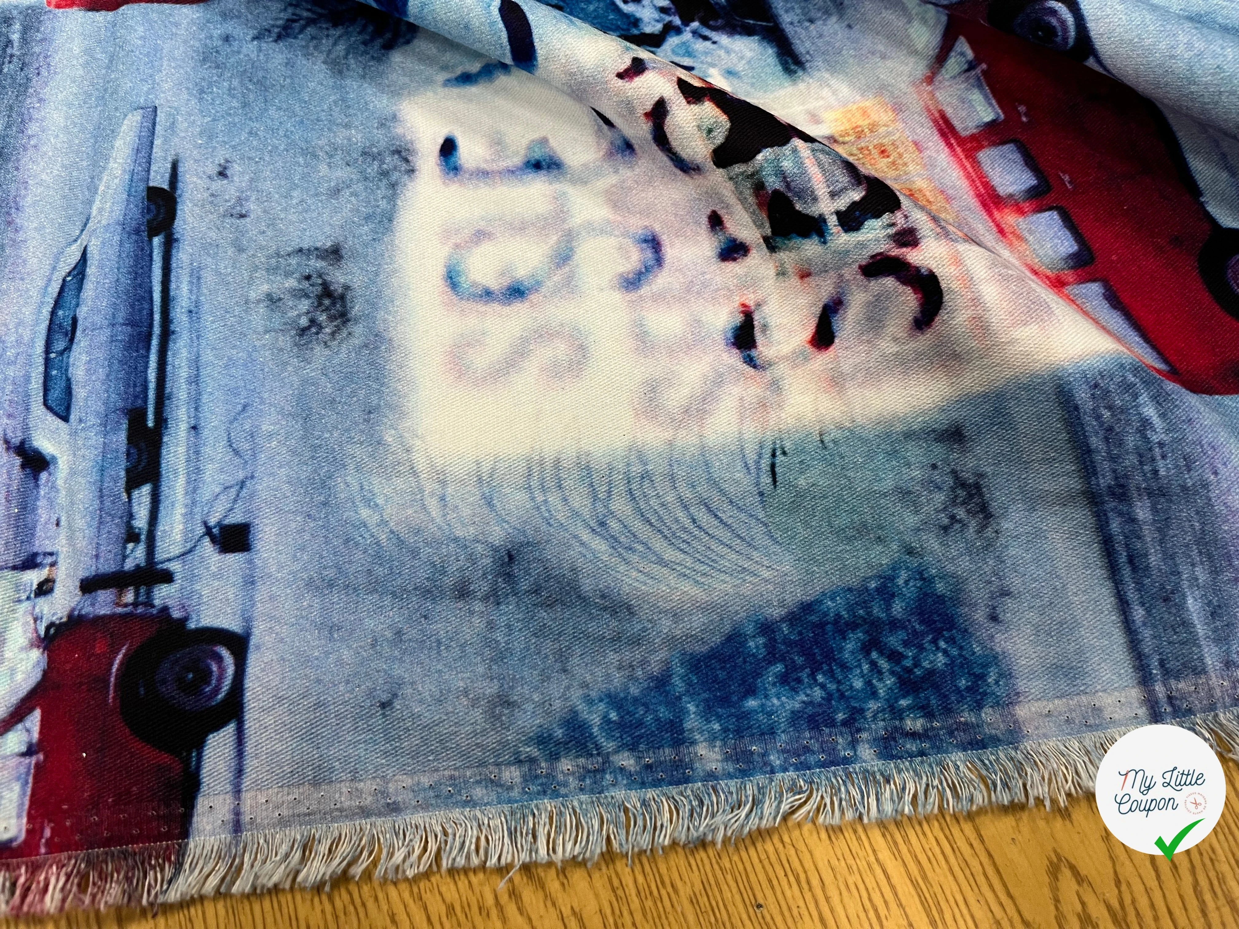 COTON GYN BLEU MOTIF VOITURE - My Little Coupon