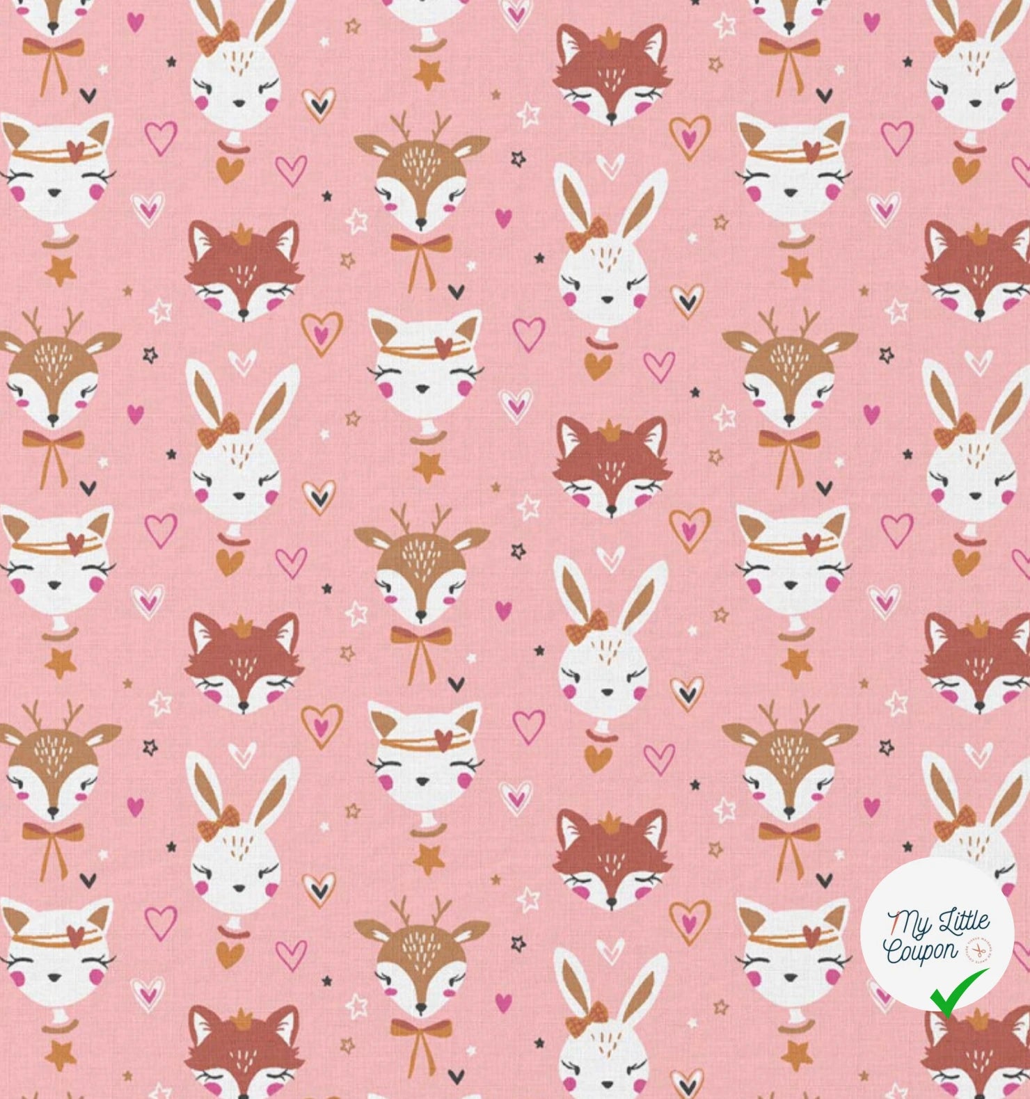 COTON IMPRIMÉ ANIBEL ROSE / MARRON - My Little Coupon