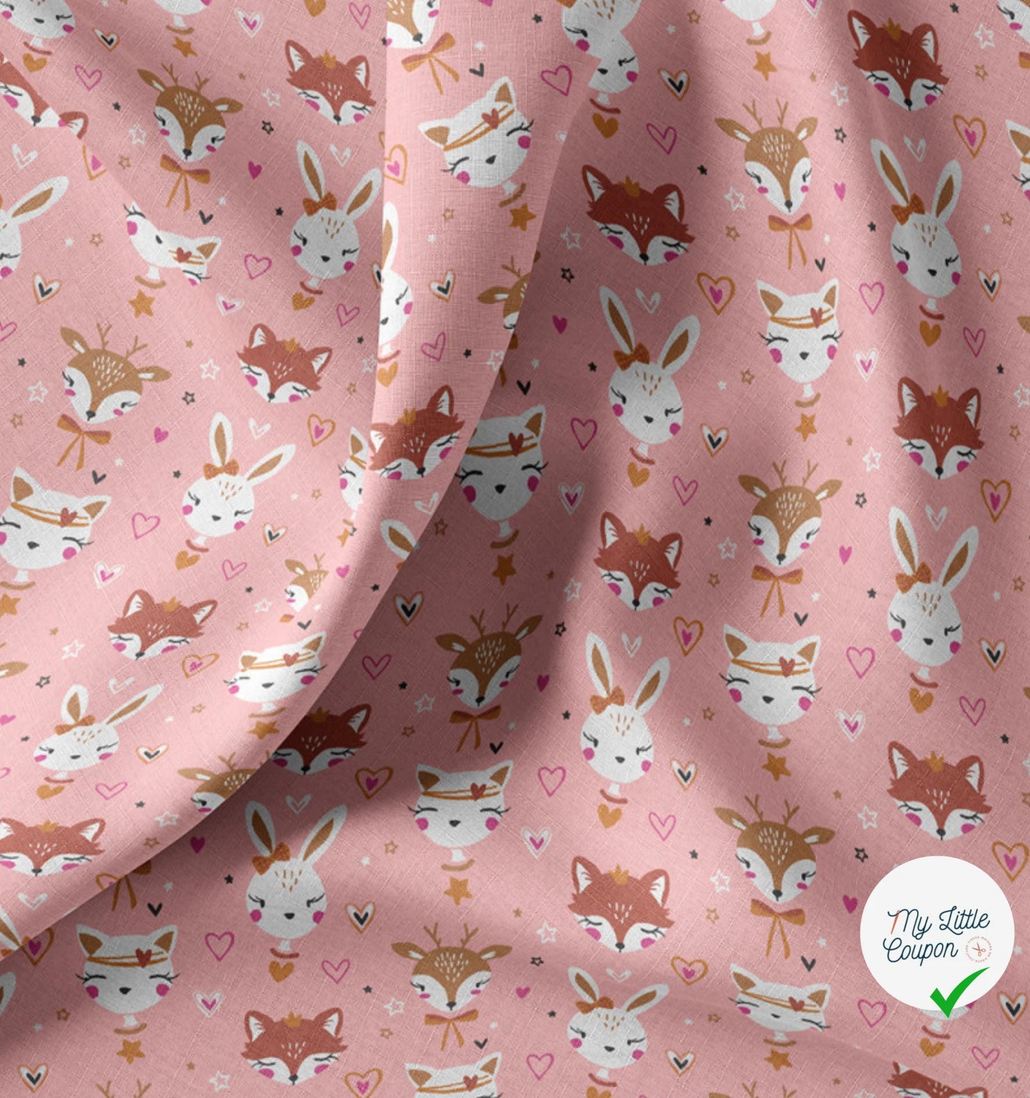 COTON IMPRIMÉ ANIBEL ROSE / MARRON - My Little Coupon