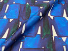 Coton imprimé graphique bleu pour la couture
