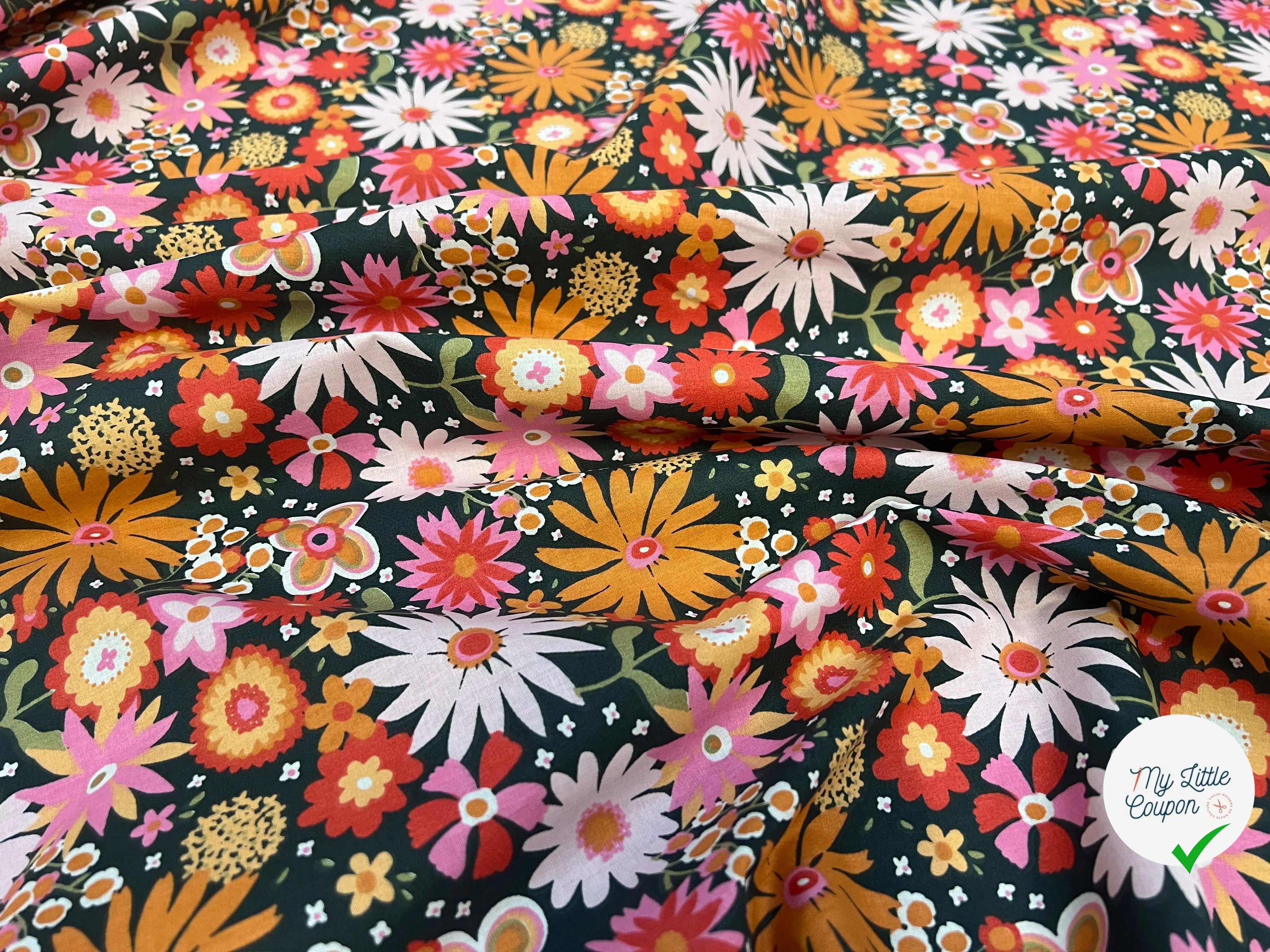 COTON IMPRIMÉ CHILDHOOD VERT / ORANGE 1B Y8 150 - My Little Coupon