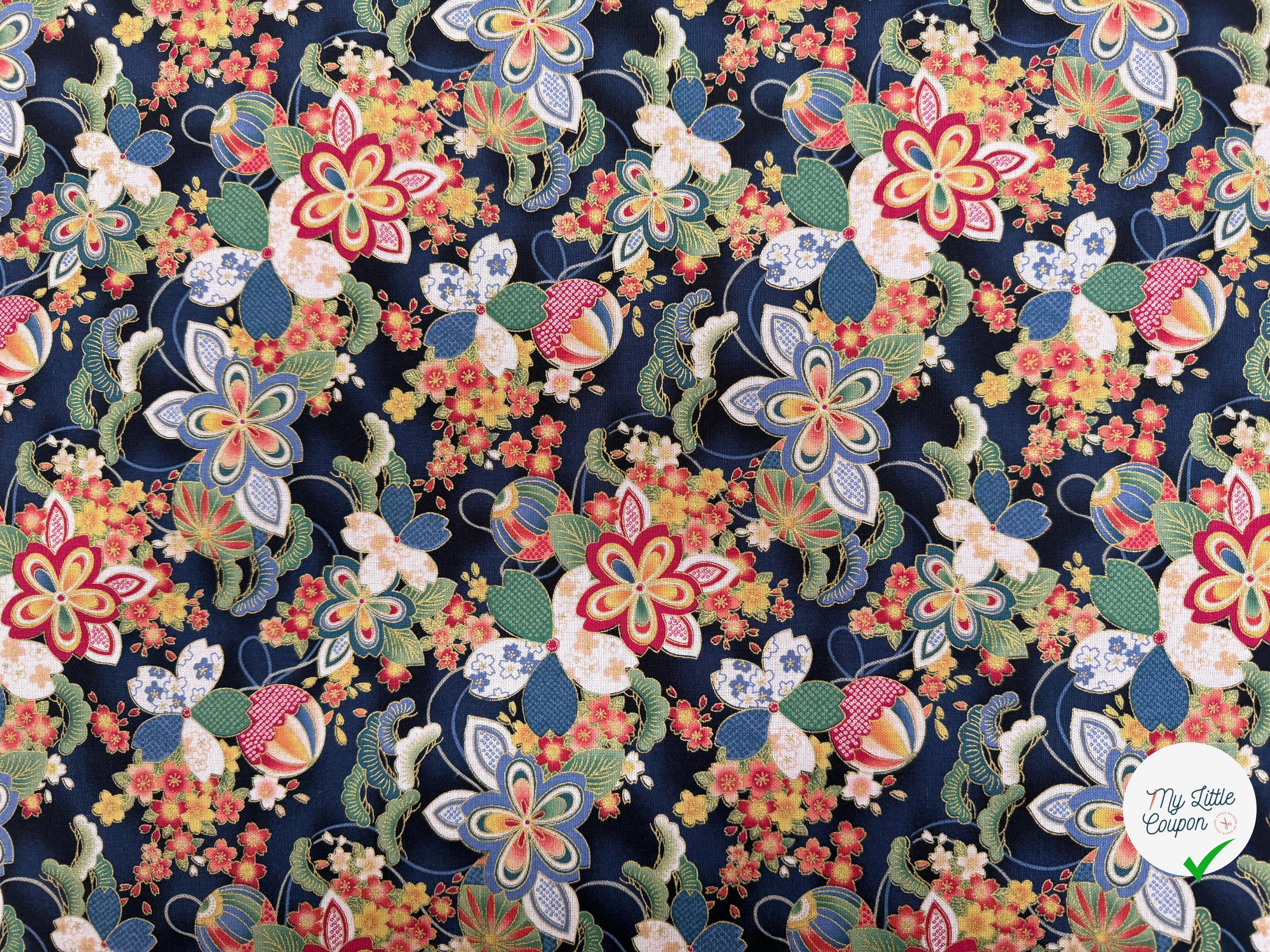 COTON IMPRIMÉ FOIL 13 BLEU NUIT 145 CM - My Little Coupon