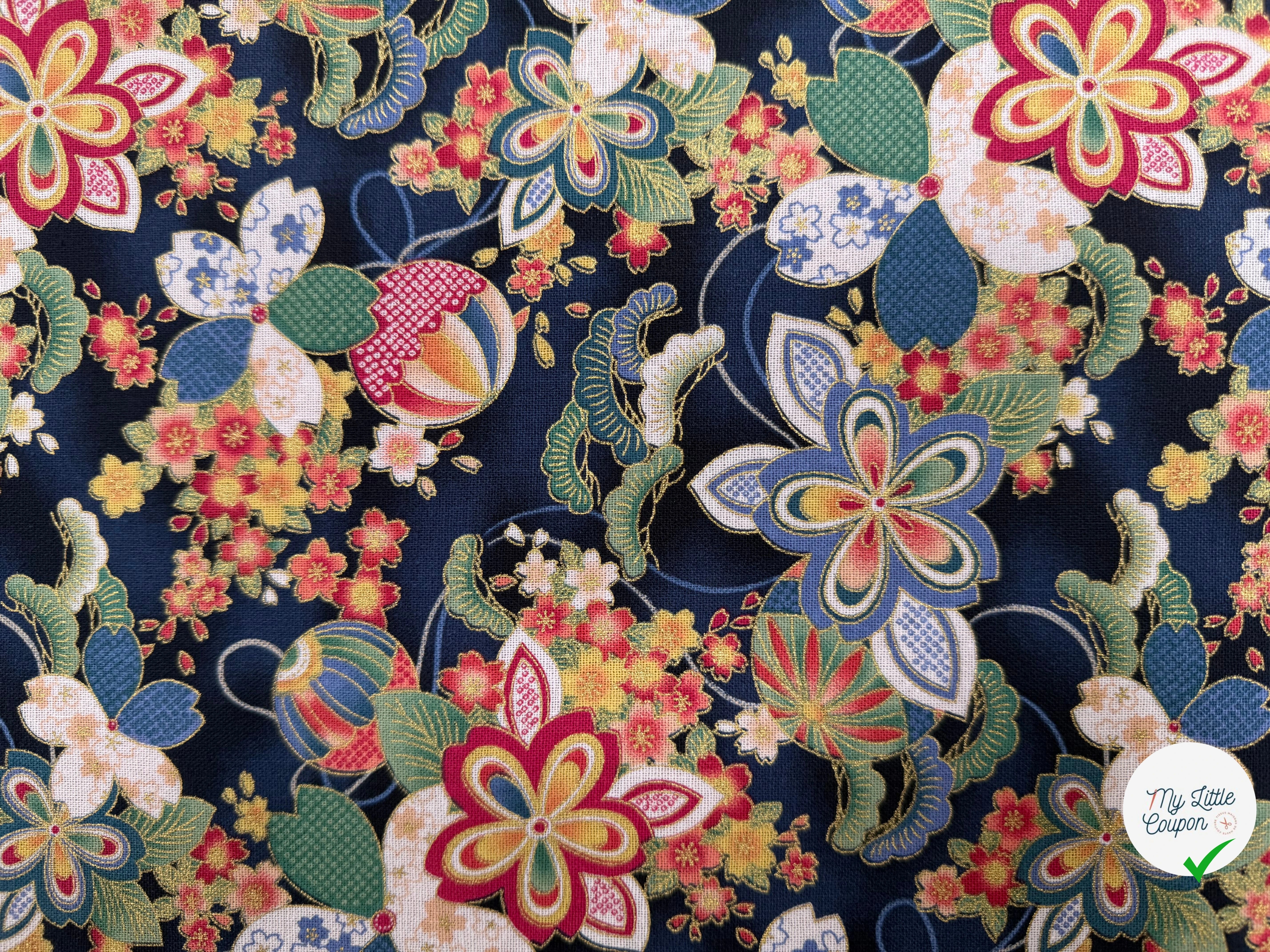 COTON IMPRIMÉ FOIL 13 BLEU NUIT 145 CM - My Little Coupon