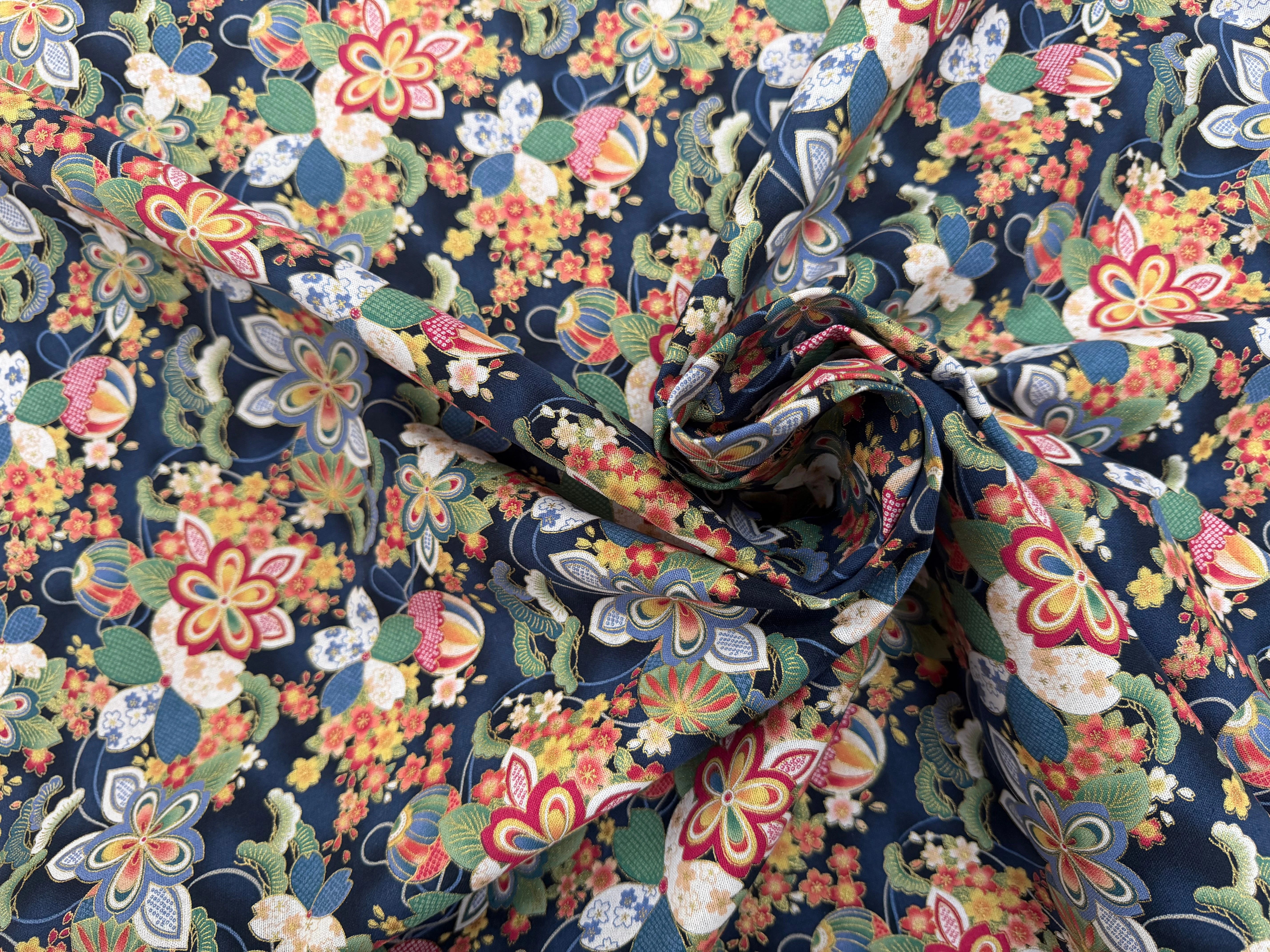 COTON IMPRIMÉ FOIL 13 BLEU NUIT 145 CM - My Little Coupon