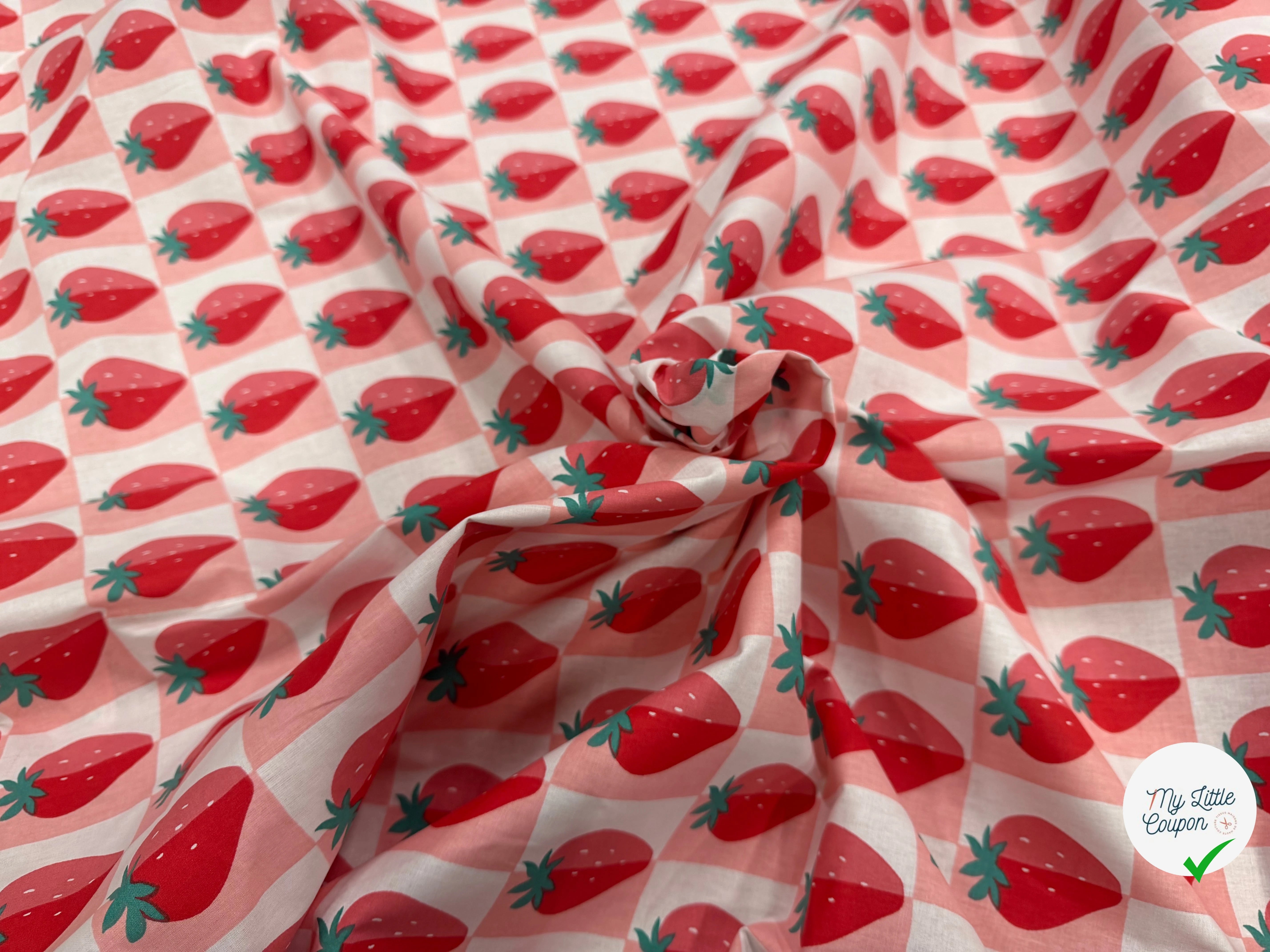 COTON IMPRIMÉ MARIGUETTE ROSE / ROUGE - My Little Coupon
