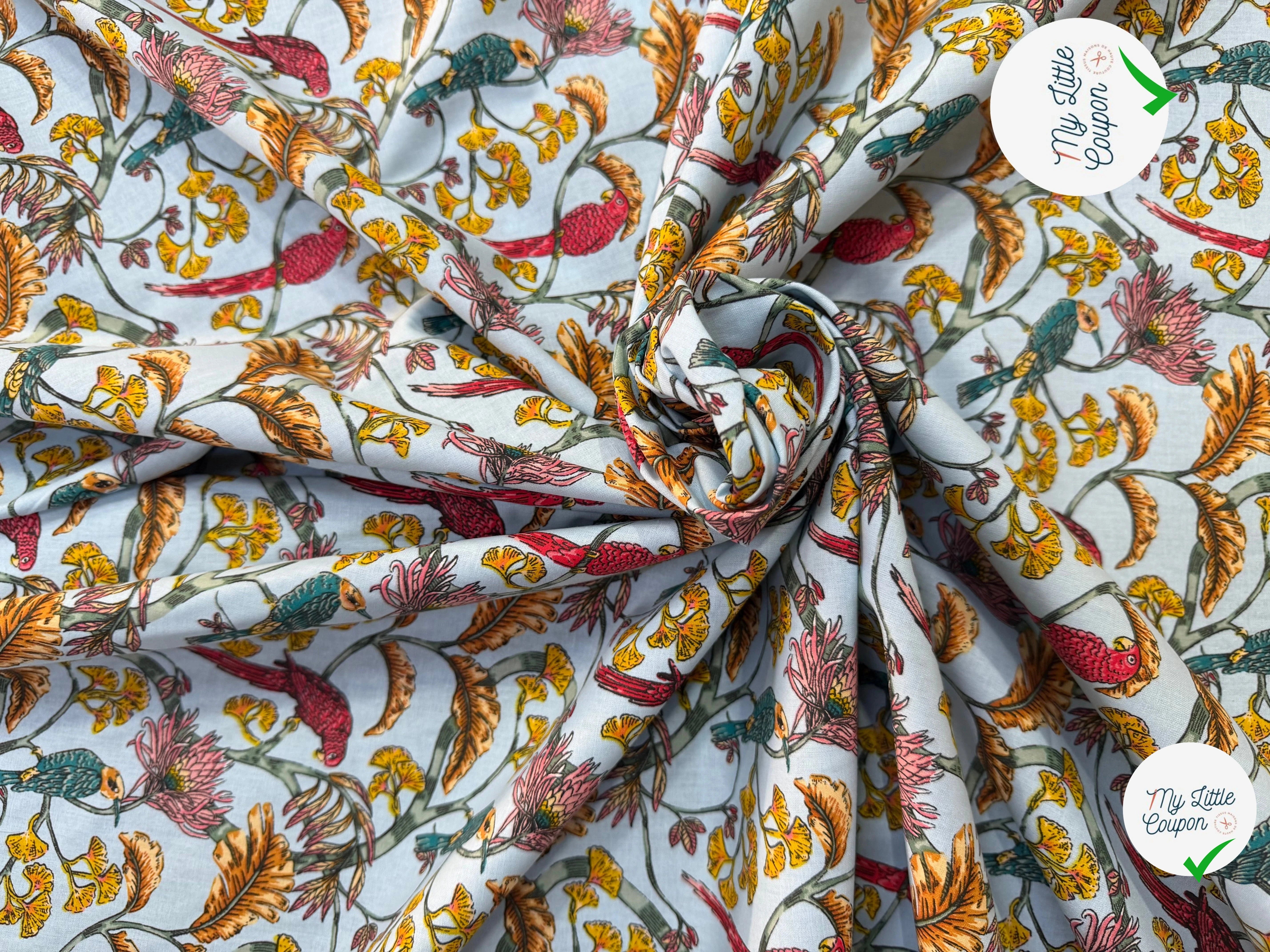 COTON IMPRIMÉ PLÉNITUDE BLEU - My Little Coupon