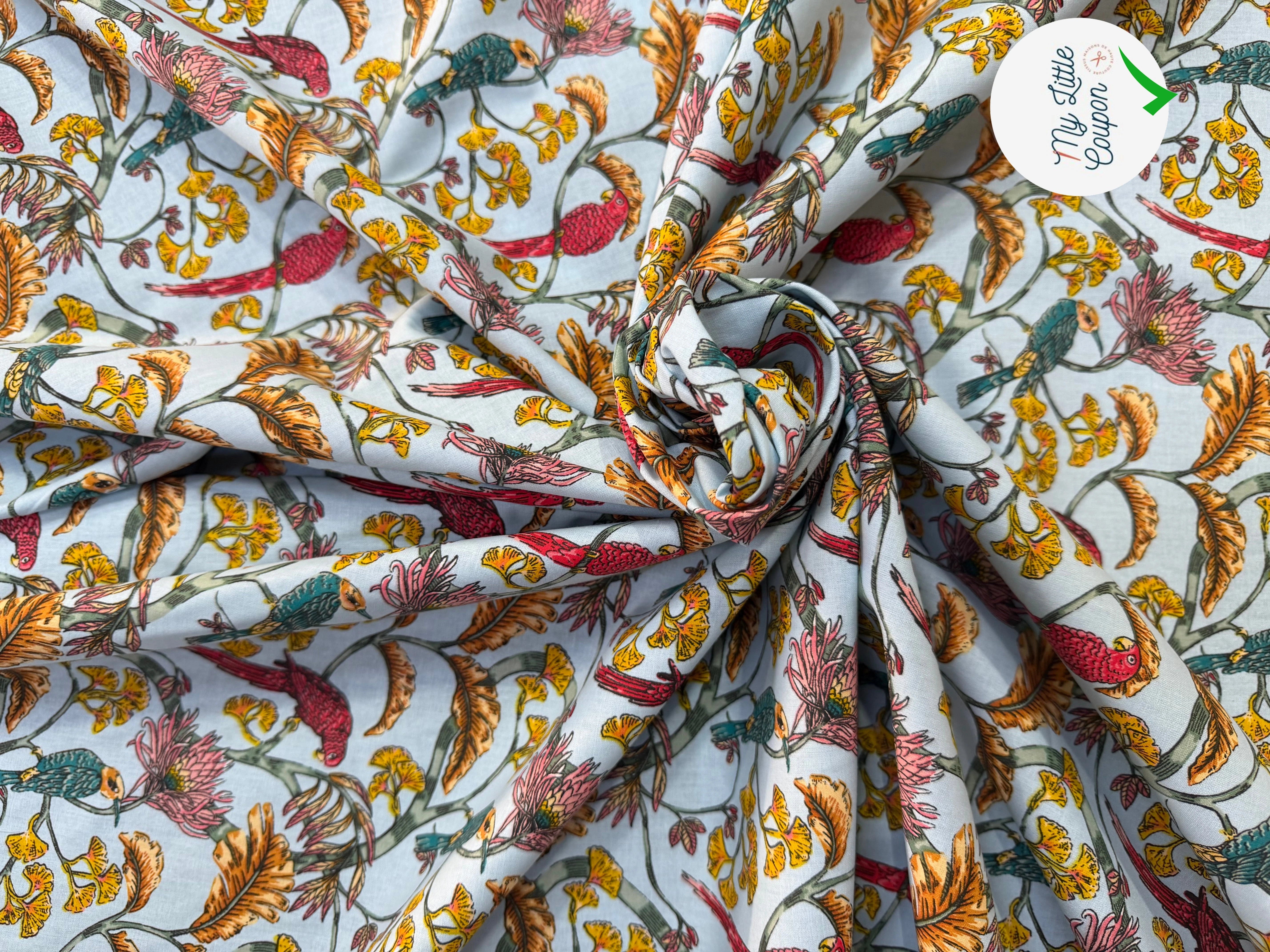 COTON IMPRIMÉ PLÉNITUDE BLEU - My Little Coupon