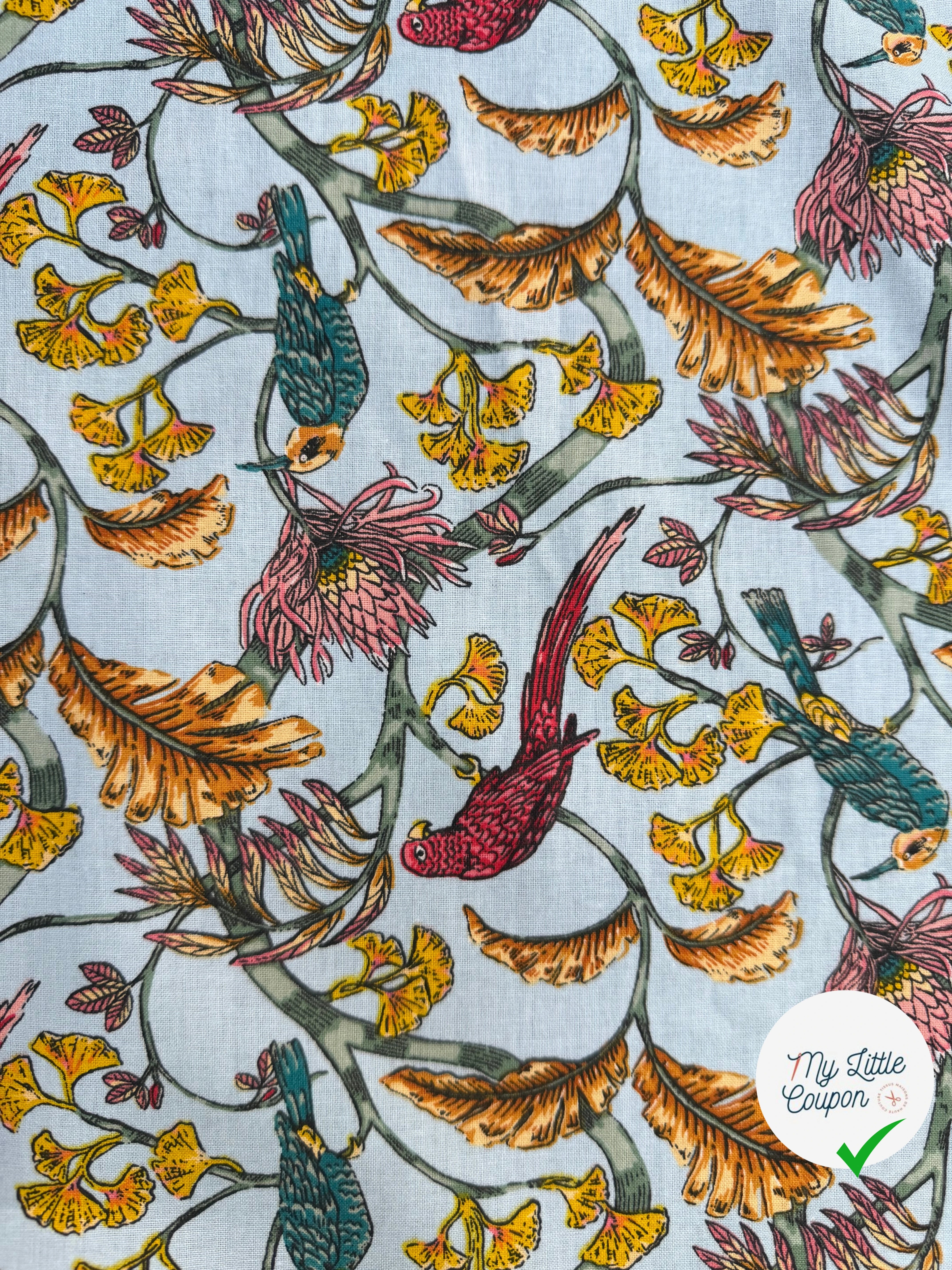COTON IMPRIMÉ PLÉNITUDE BLEU - My Little Coupon