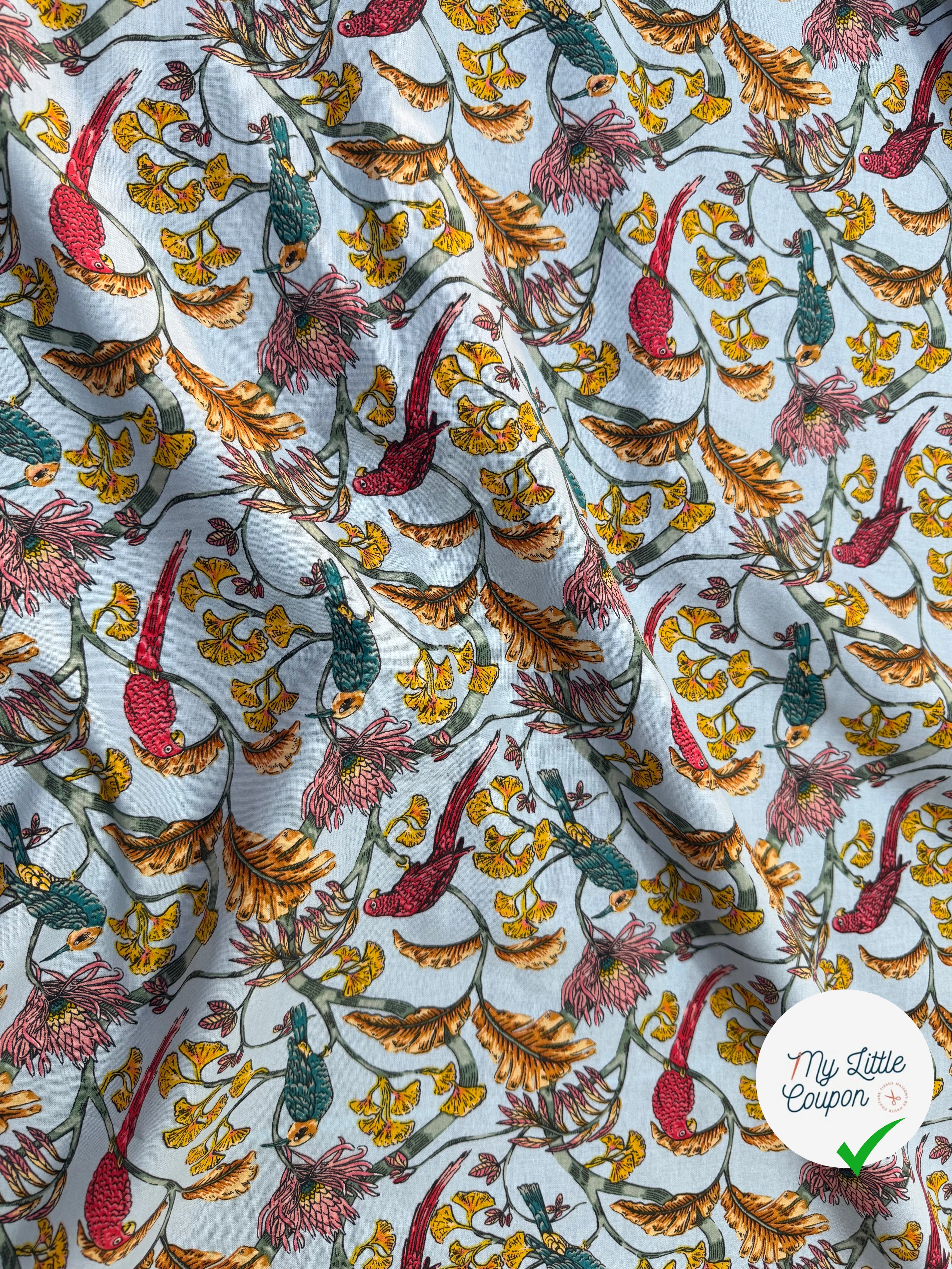 COTON IMPRIMÉ PLÉNITUDE BLEU - My Little Coupon
