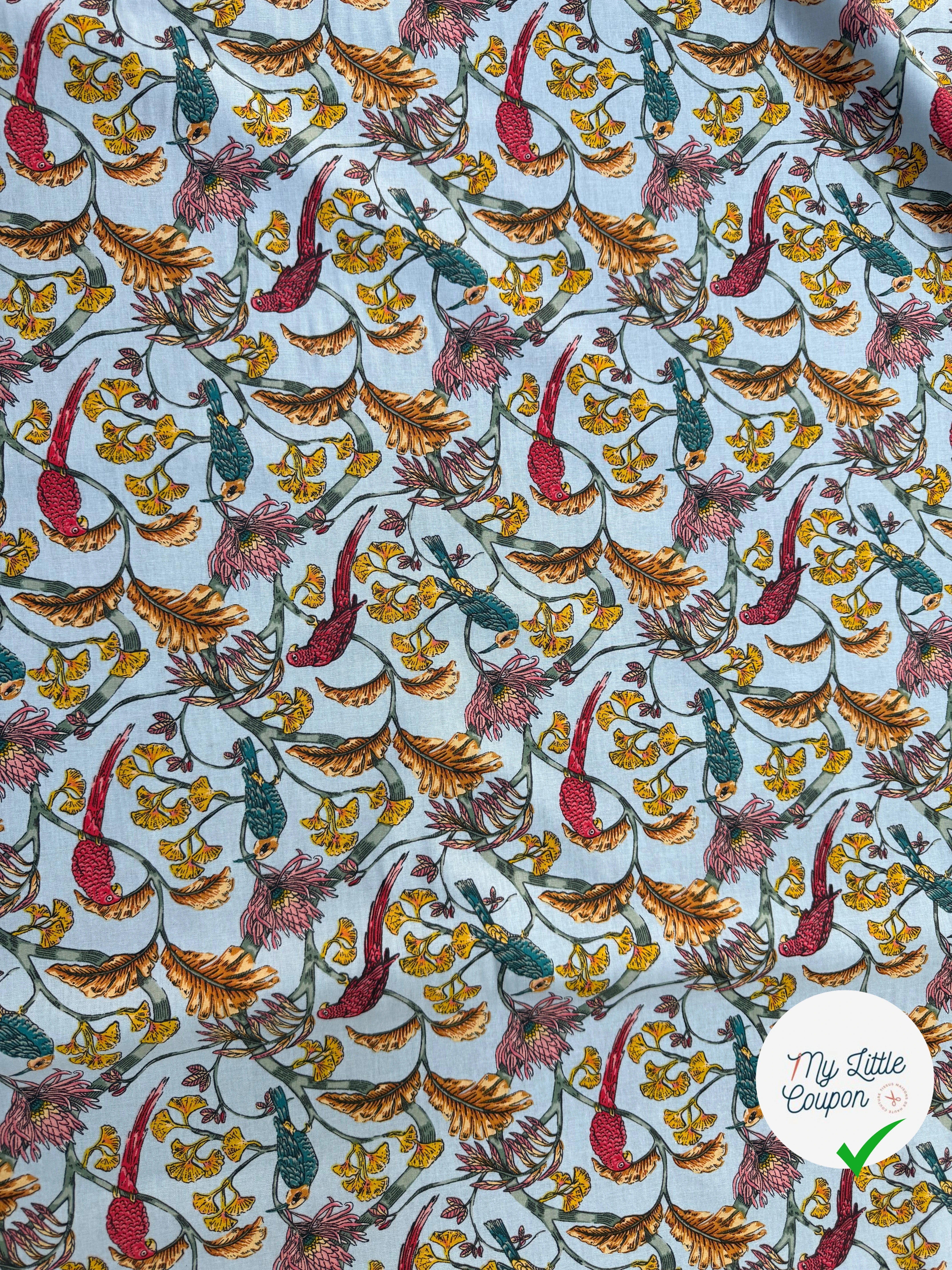 COTON IMPRIMÉ PLÉNITUDE BLEU - My Little Coupon