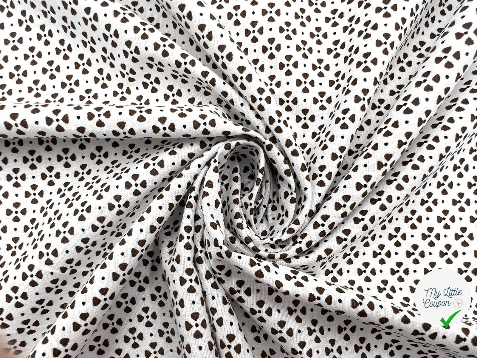 COTON IMPRIMÉ TRÈFLE AU CHOCOLAT - My Little Coupon - tissu - coudre