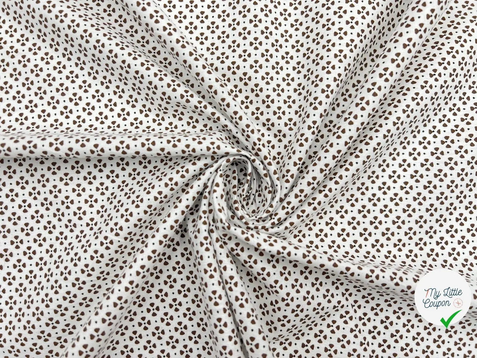 COTON IMPRIMÉ TRÈFLE AU CHOCOLAT - My Little Coupon - tissu - coudre