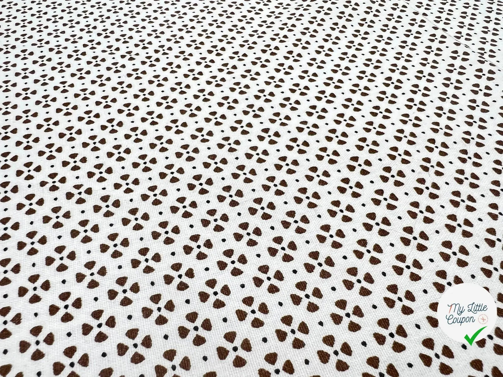 COTON IMPRIMÉ TRÈFLE AU CHOCOLAT - My Little Coupon - tissu - coudre