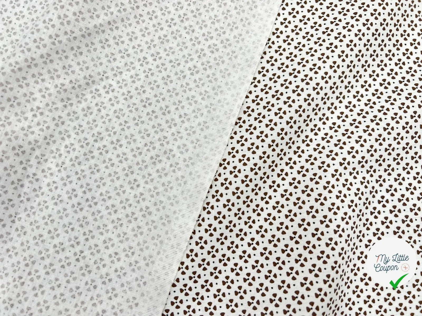 COTON IMPRIMÉ TRÈFLE AU CHOCOLAT - My Little Coupon - tissu - coudre