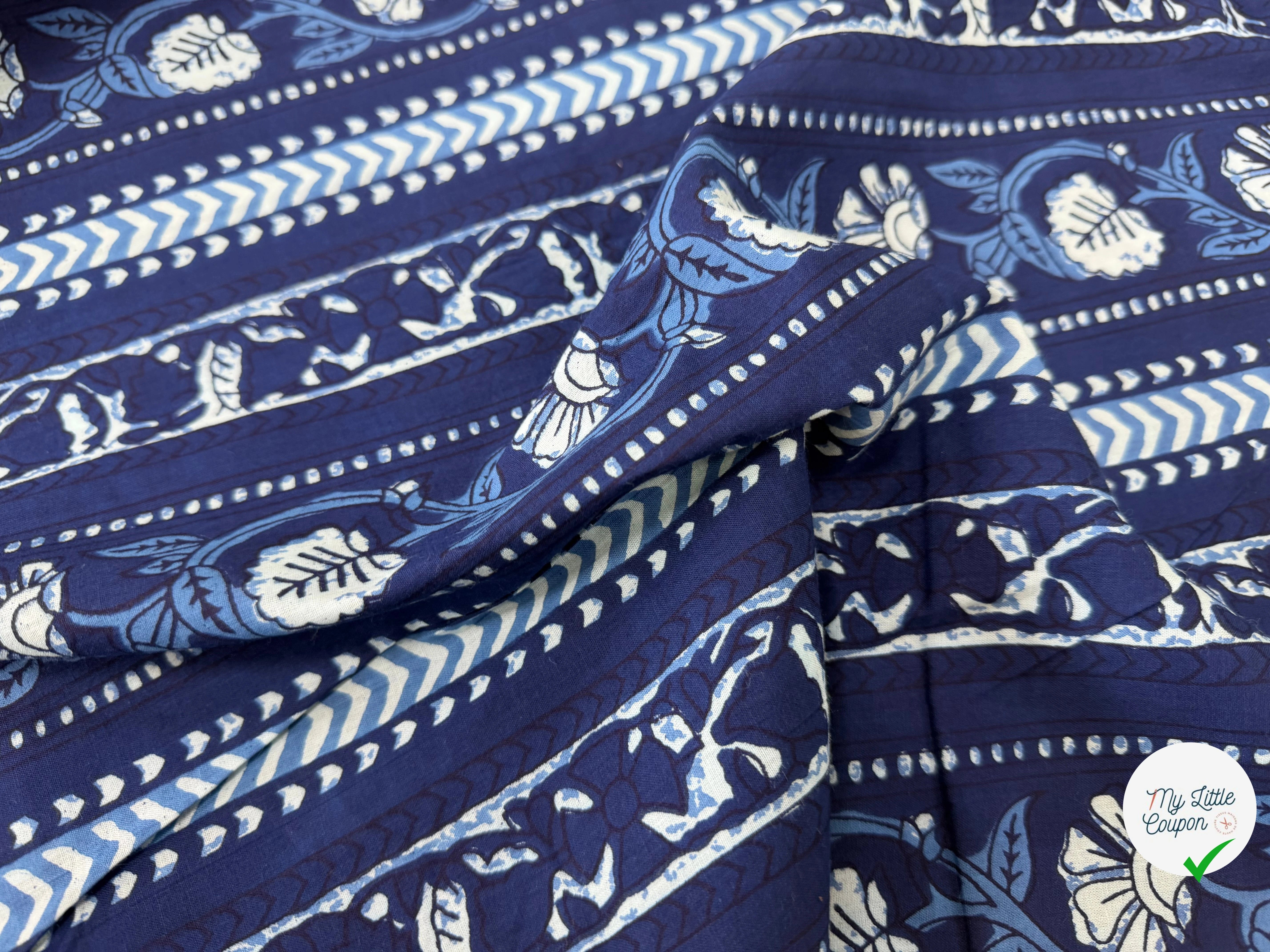 COTON INDIEN TAJ-MAHAL 003 INDIGO LAIZE 110 - My Little Coupon