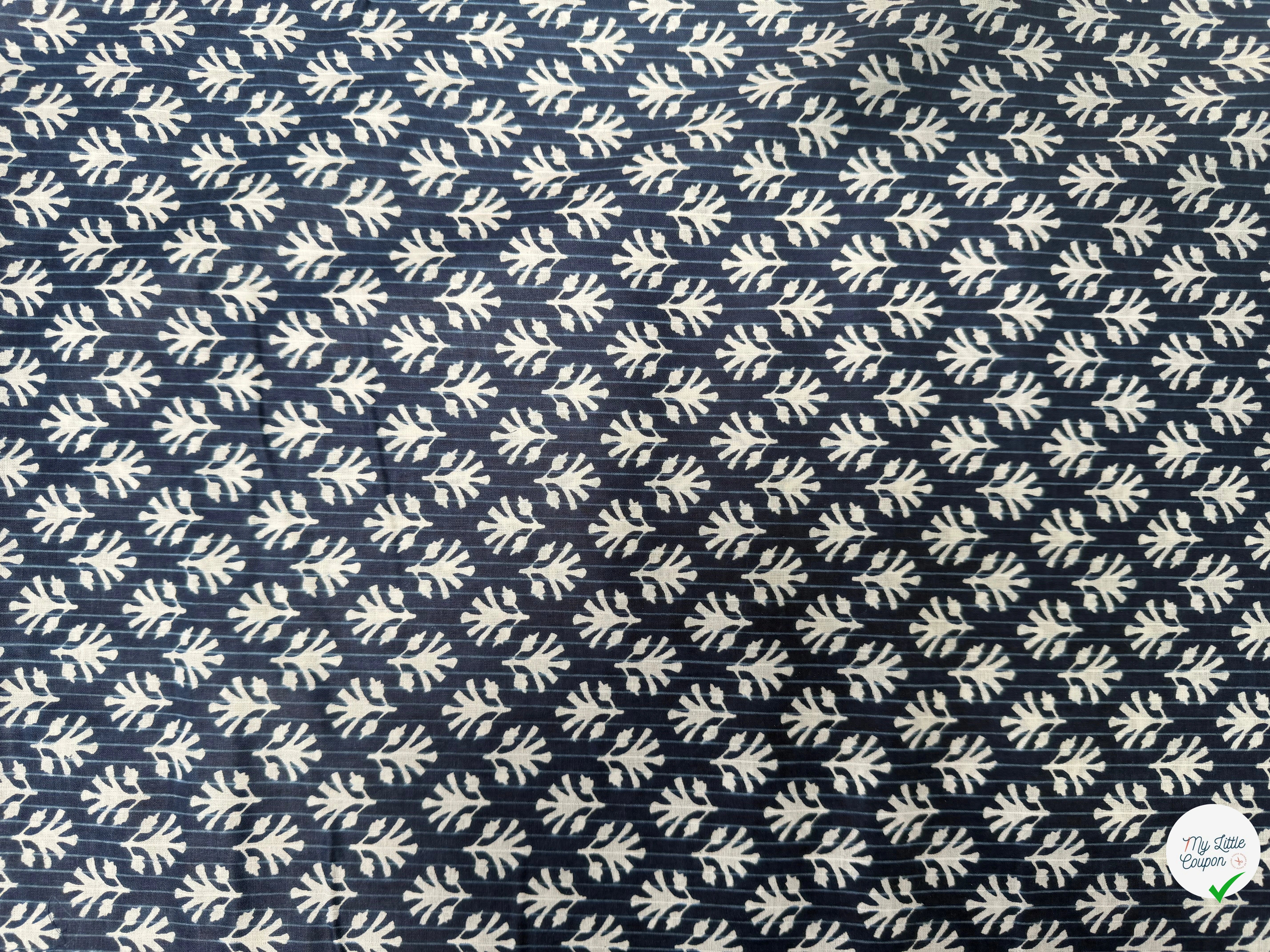 COTON INDIEN TAJ-MAHAL 004 INDIGO LAIZE 110 - My Little Coupon
