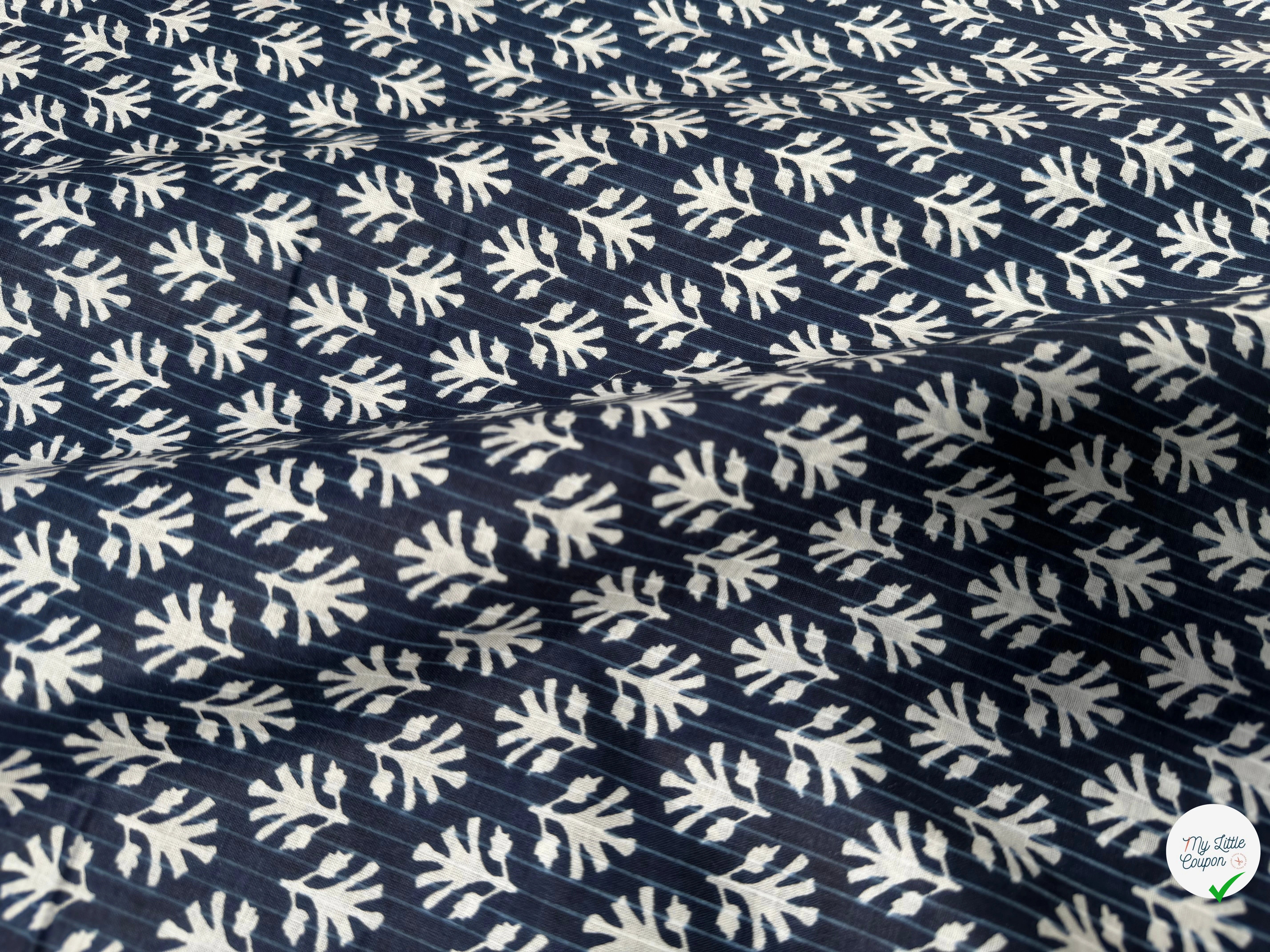 COTON INDIEN TAJ-MAHAL 004 INDIGO LAIZE 110 - My Little Coupon