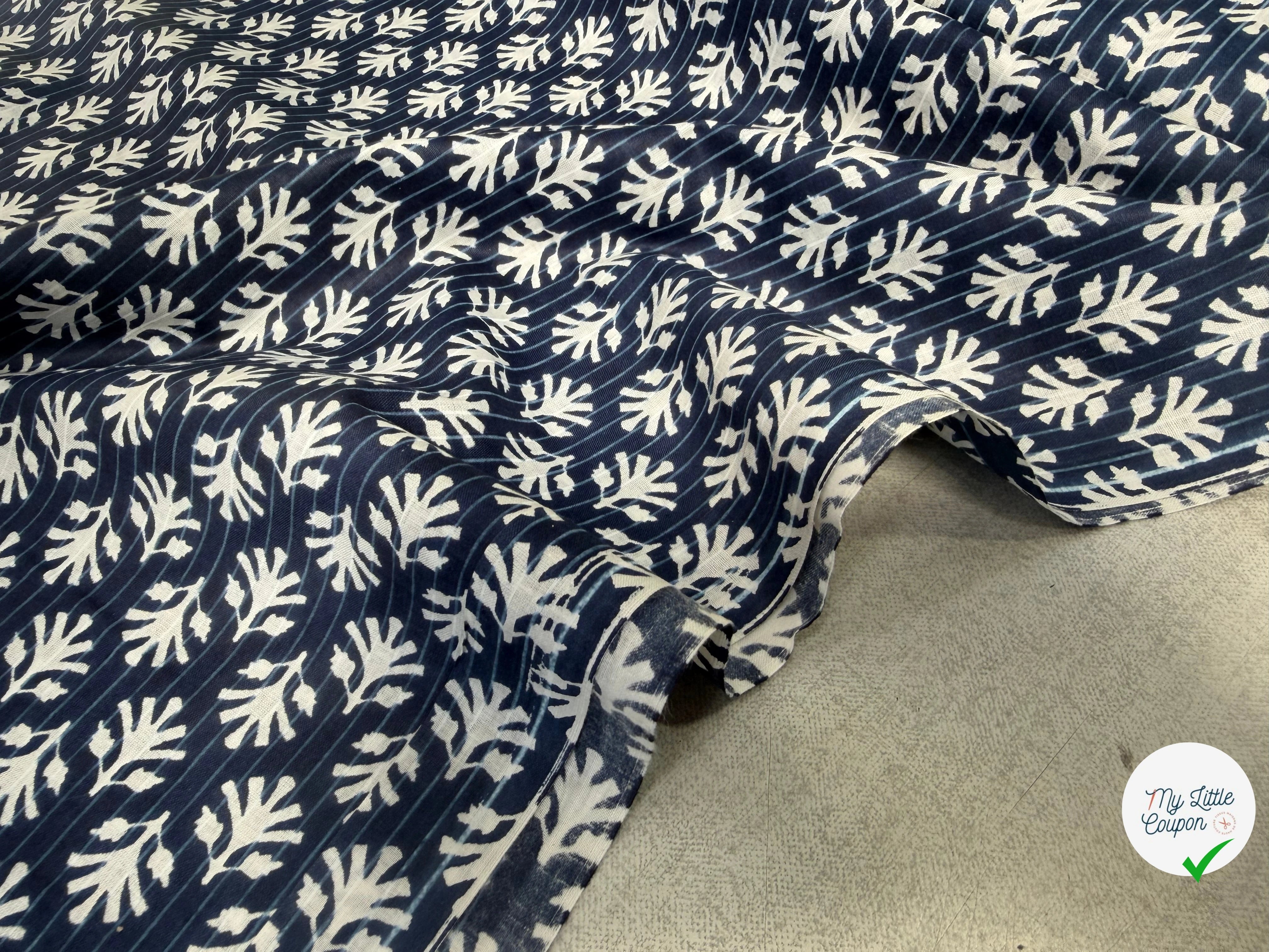 COTON INDIEN TAJ-MAHAL 004 INDIGO LAIZE 110 - My Little Coupon