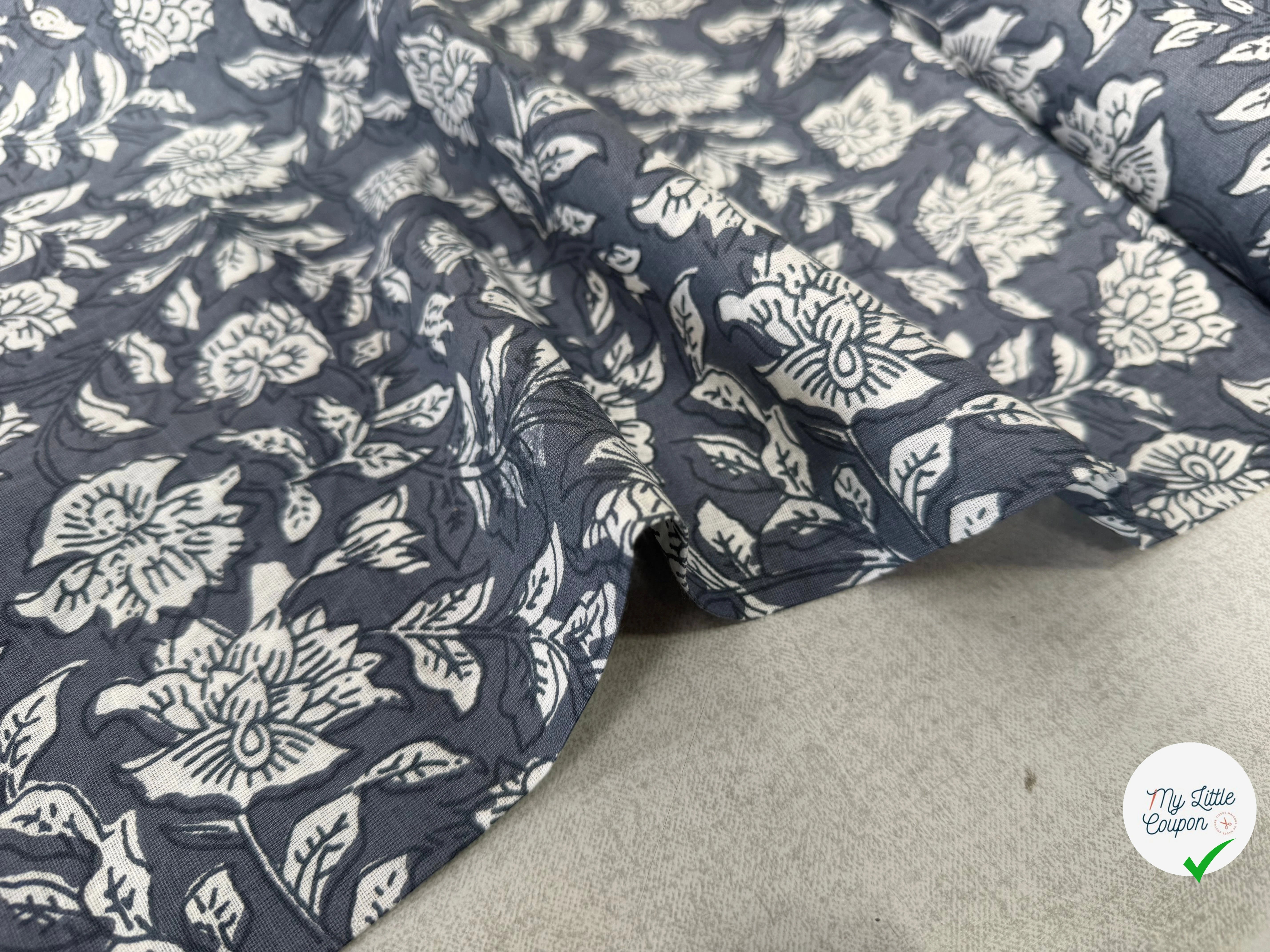 COTON INDIEN TAJ-MAHAL 005 GRIS LAIZE 110 - My Little Coupon