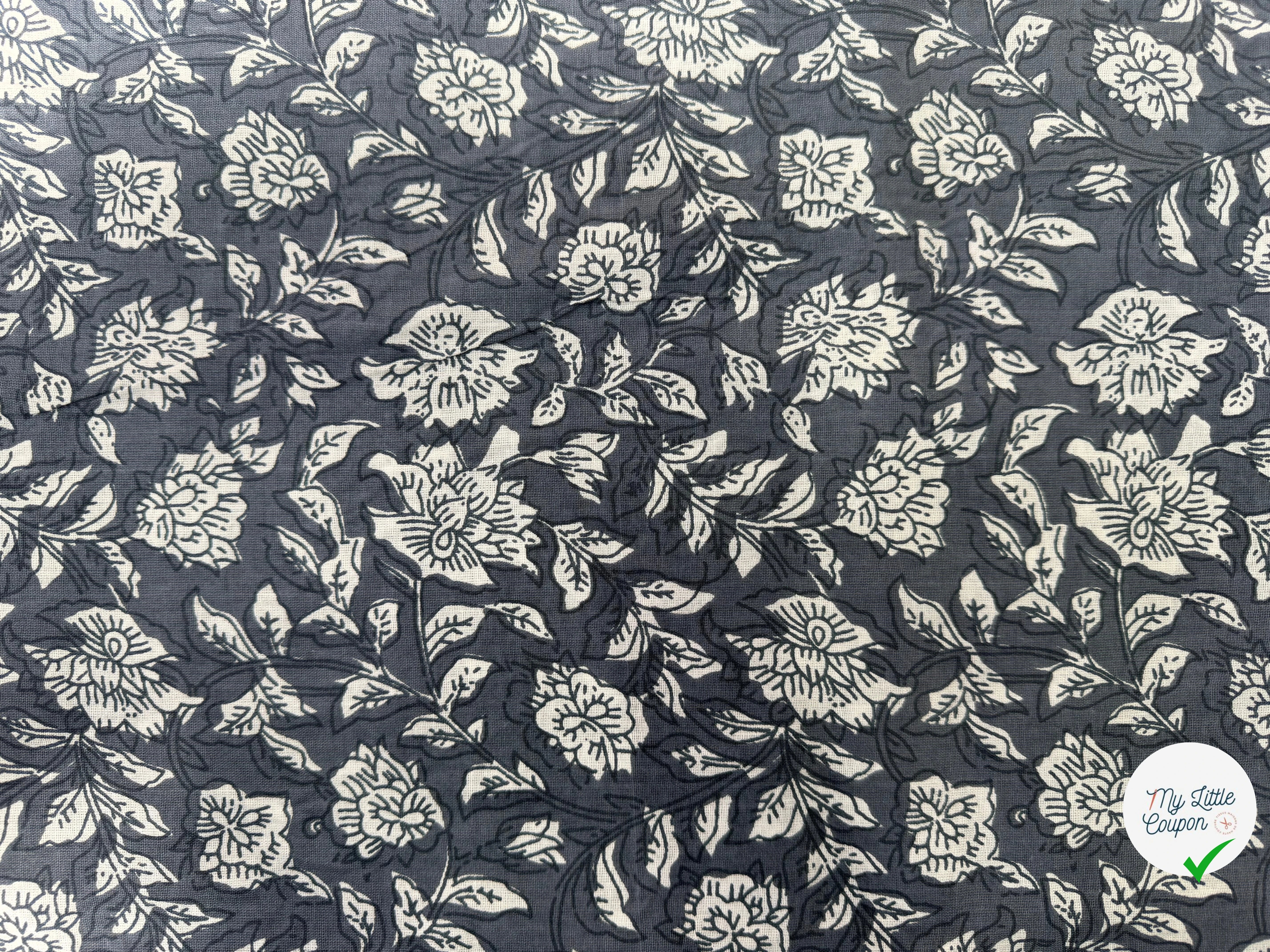 COTON INDIEN TAJ-MAHAL 005 GRIS LAIZE 110 - My Little Coupon