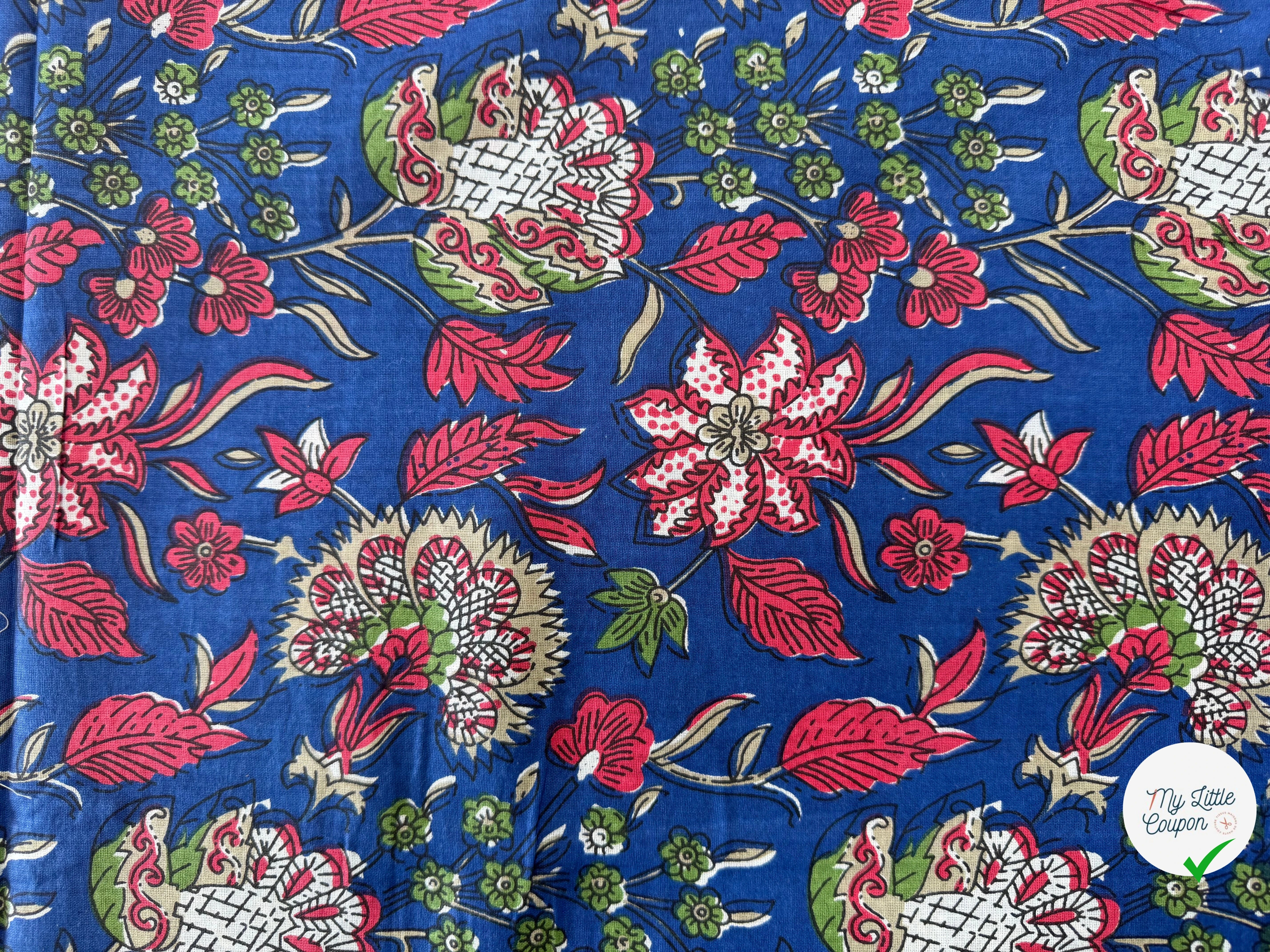 COTON INDIEN TAJ-MAHAL 006 BLEU LAIZE 110 - My Little Coupon