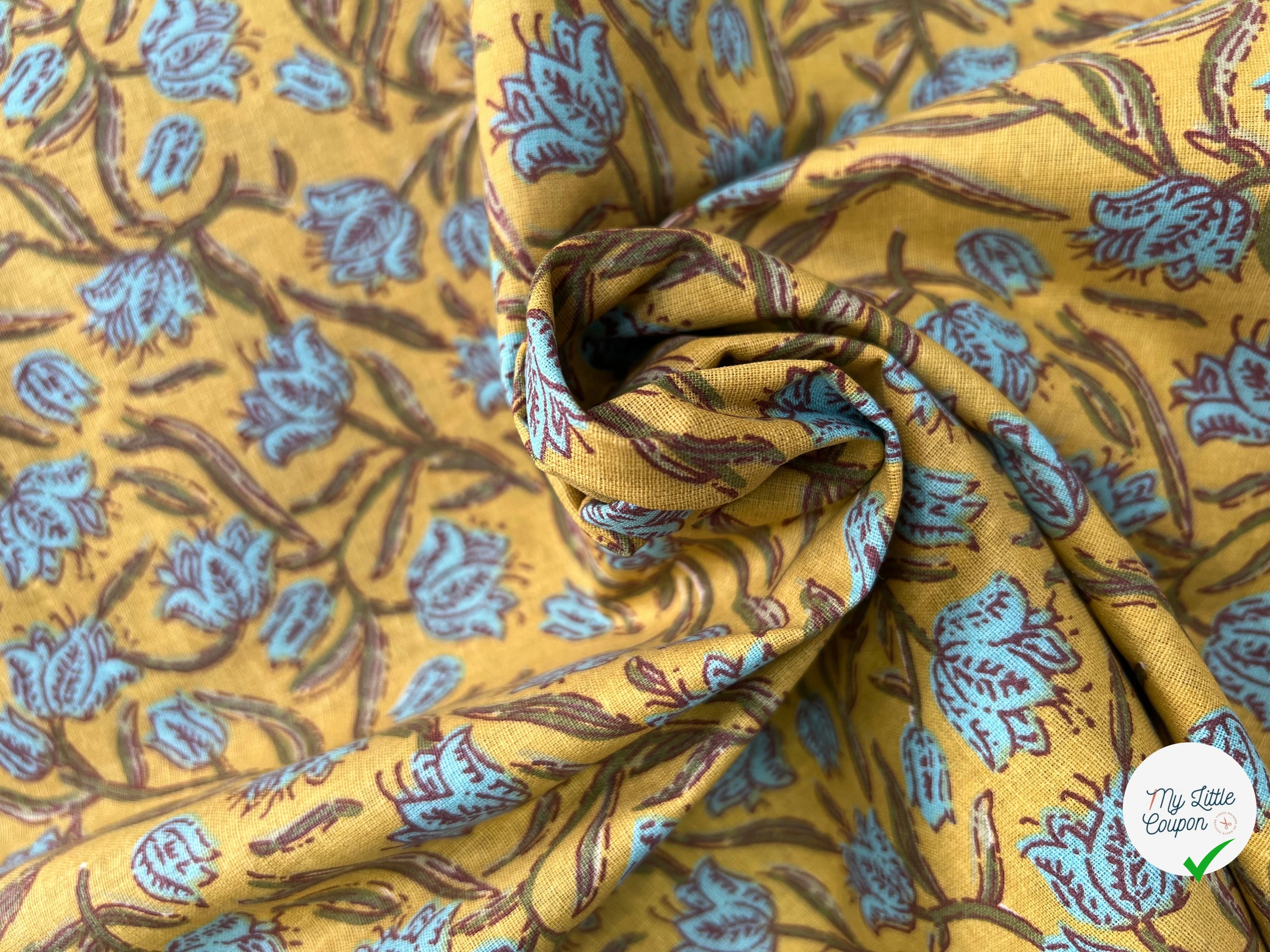 COTON INDIEN TAJ-MAHAL 011 CURCUMA LAIZE 110 - My Little Coupon