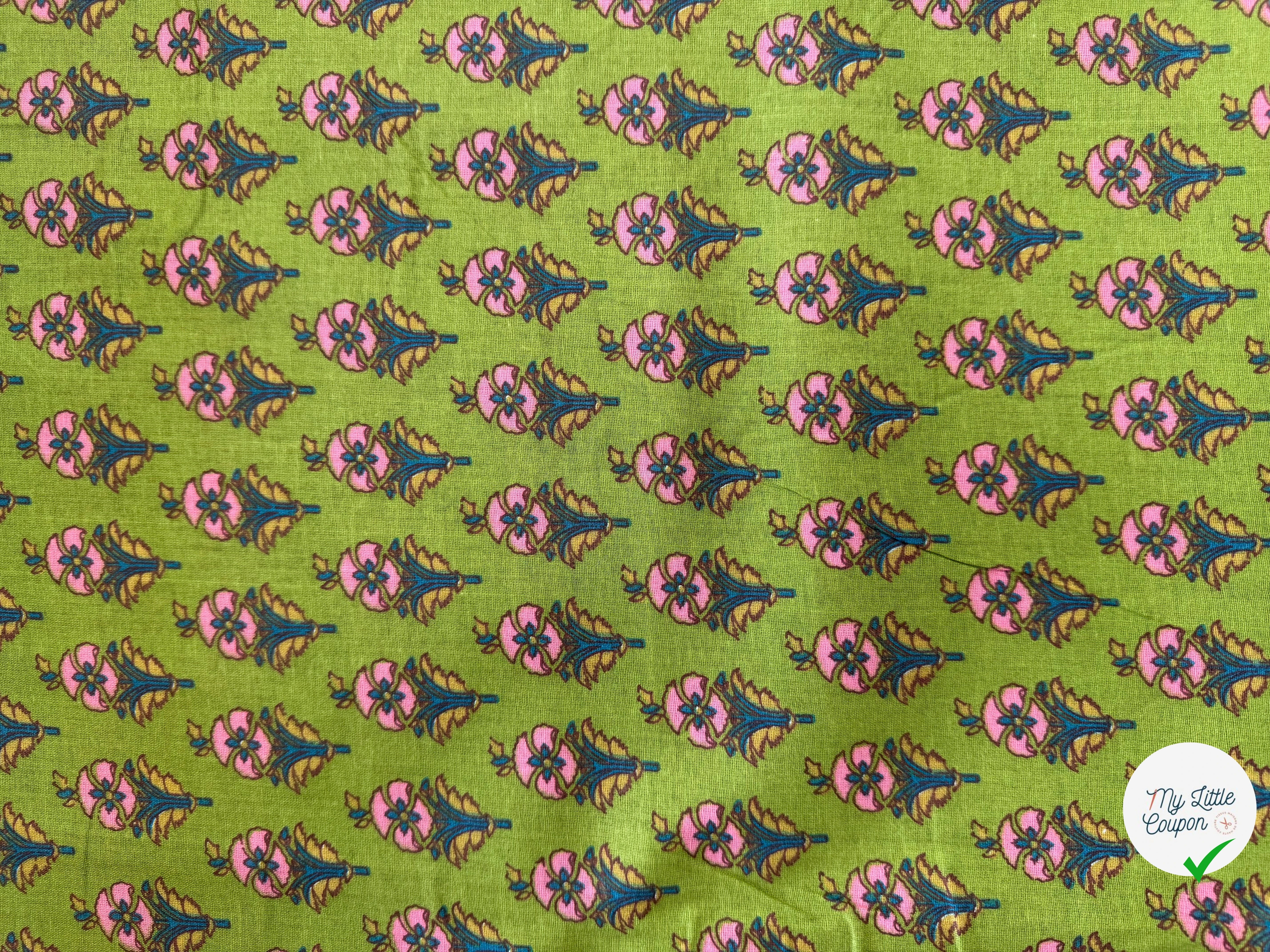 COTON INDIEN TAJ-MAHAL 012 VERT LAIZE 110 - My Little Coupon