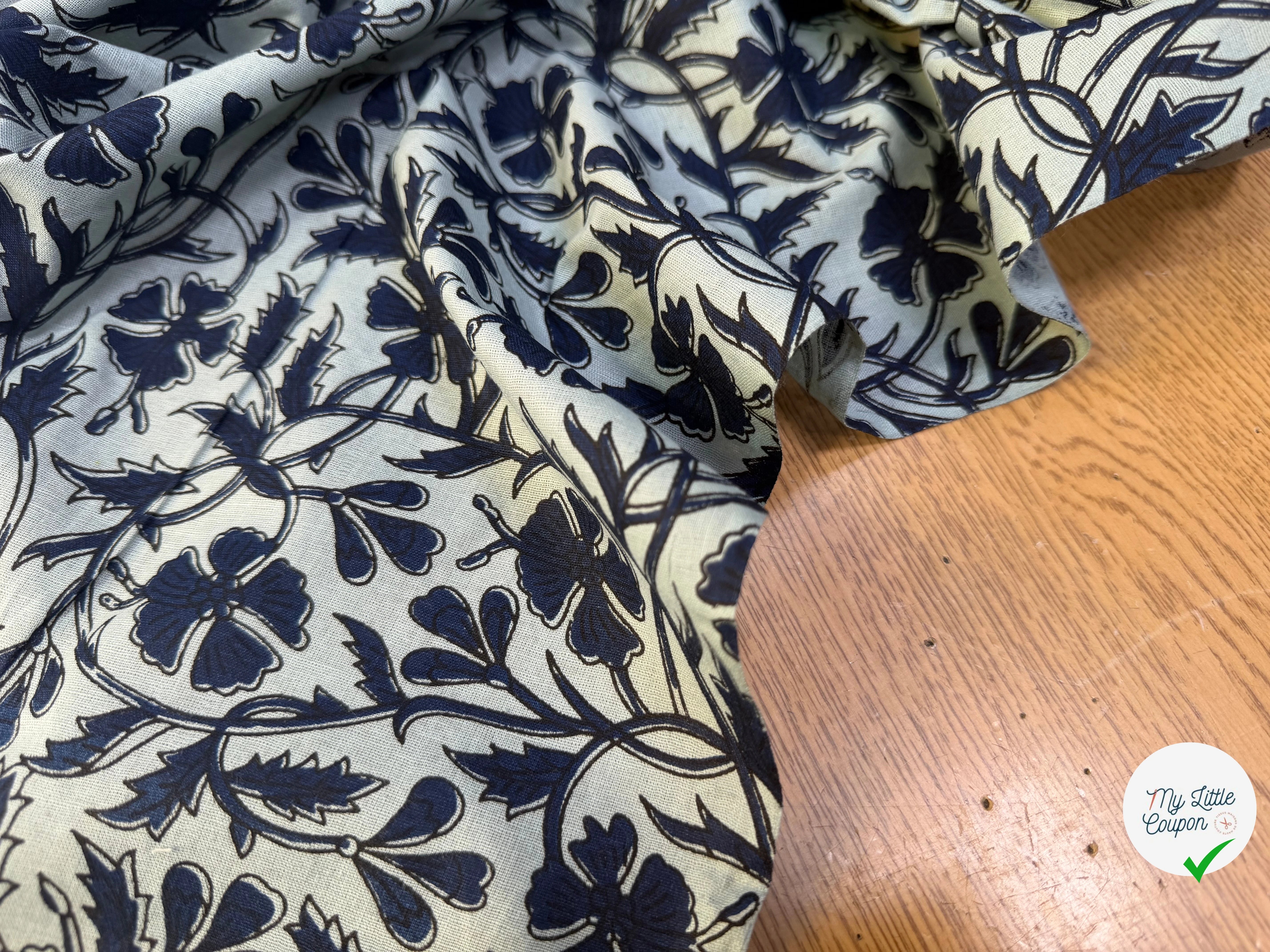COTON INDIEN TAJ-MAHAL 015 GRIS LAIZE 110 - My Little Coupon
