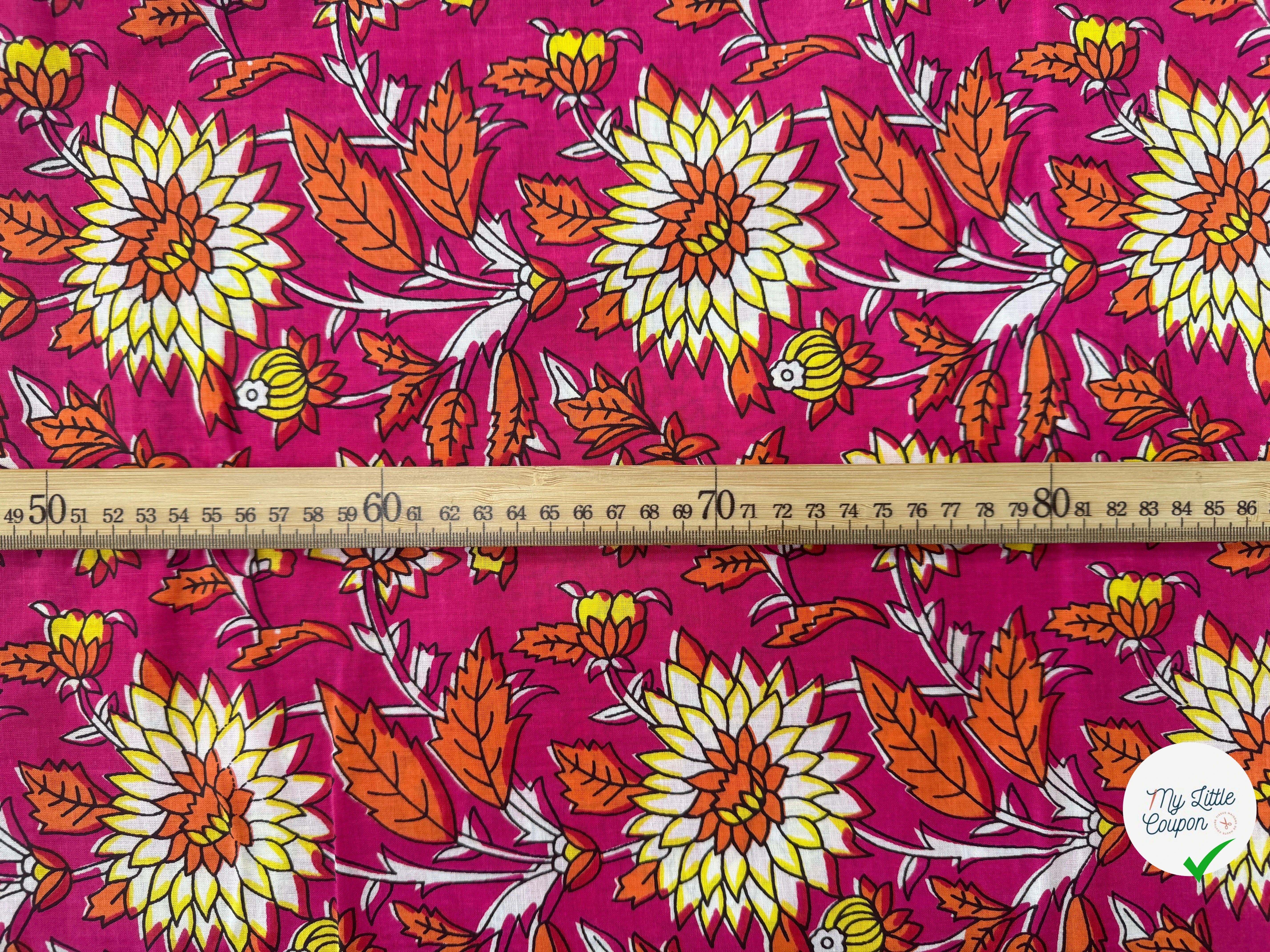 COTON INDIEN TAJ-MAHAL 018 FUCHSIA LAIZE 110 - My Little Coupon