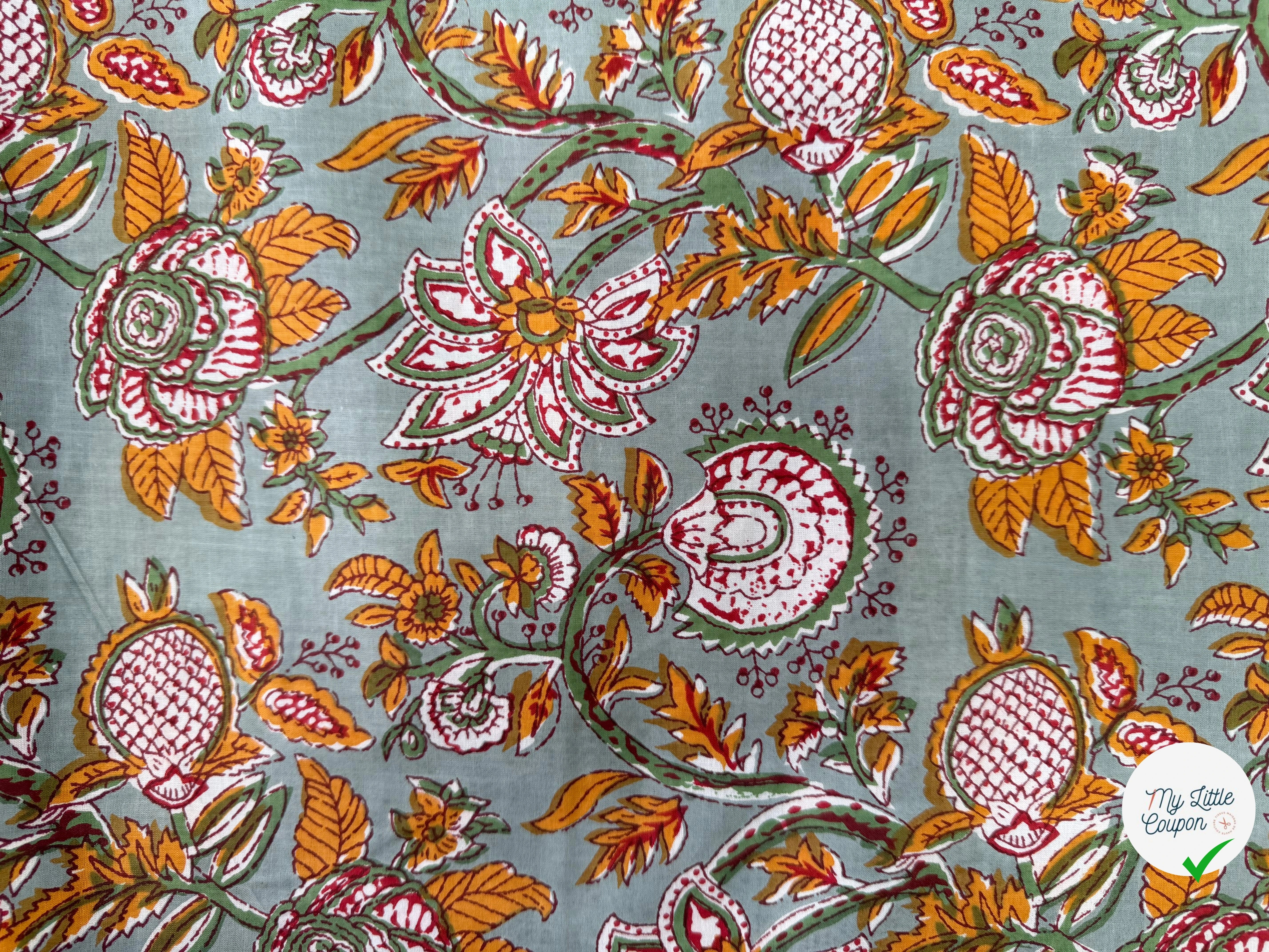 COTON INDIEN TAJ-MAHAL 019 GRIS LAIZE 110 - My Little Coupon