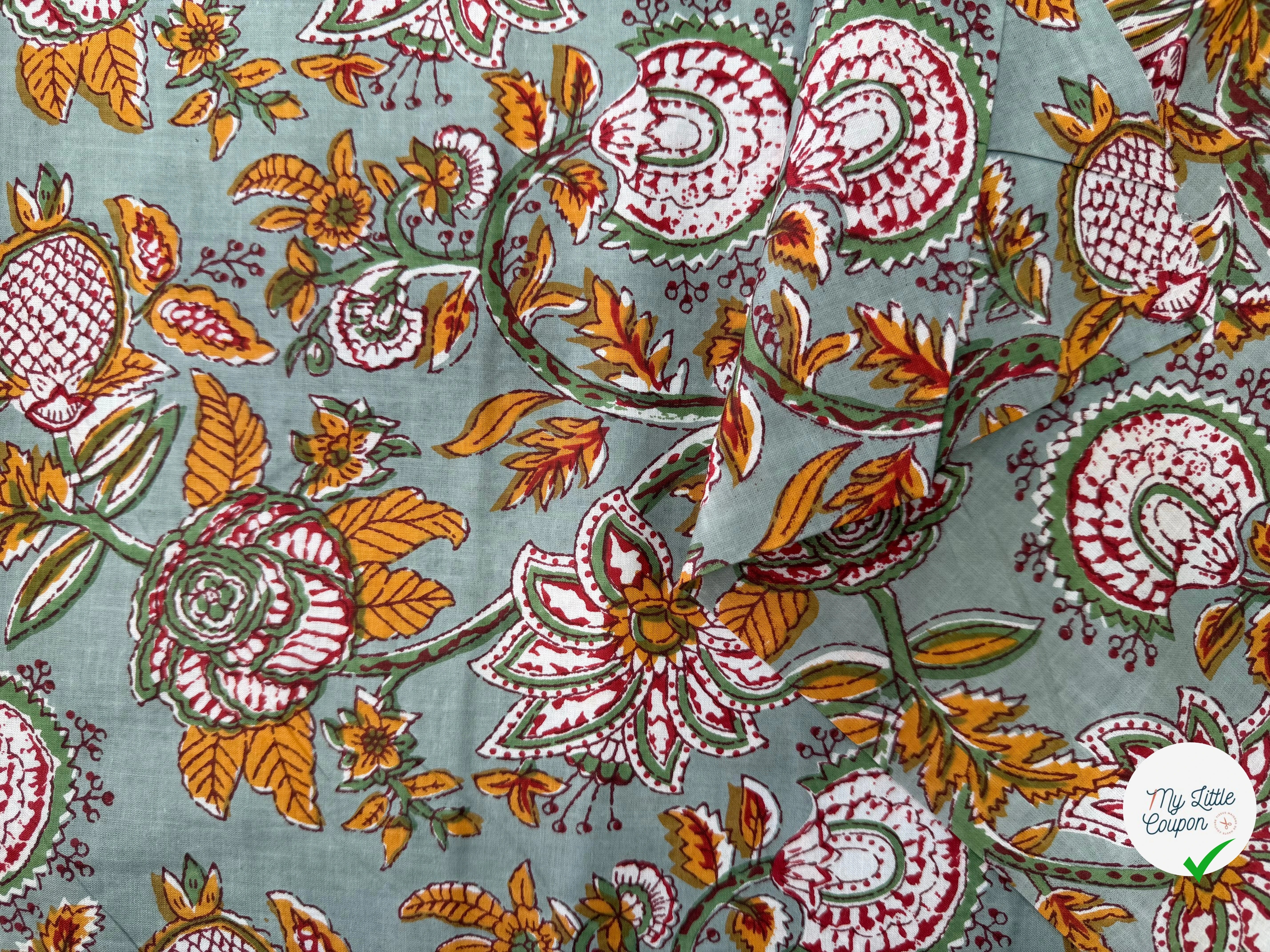 COTON INDIEN TAJ-MAHAL 019 GRIS LAIZE 110 - My Little Coupon