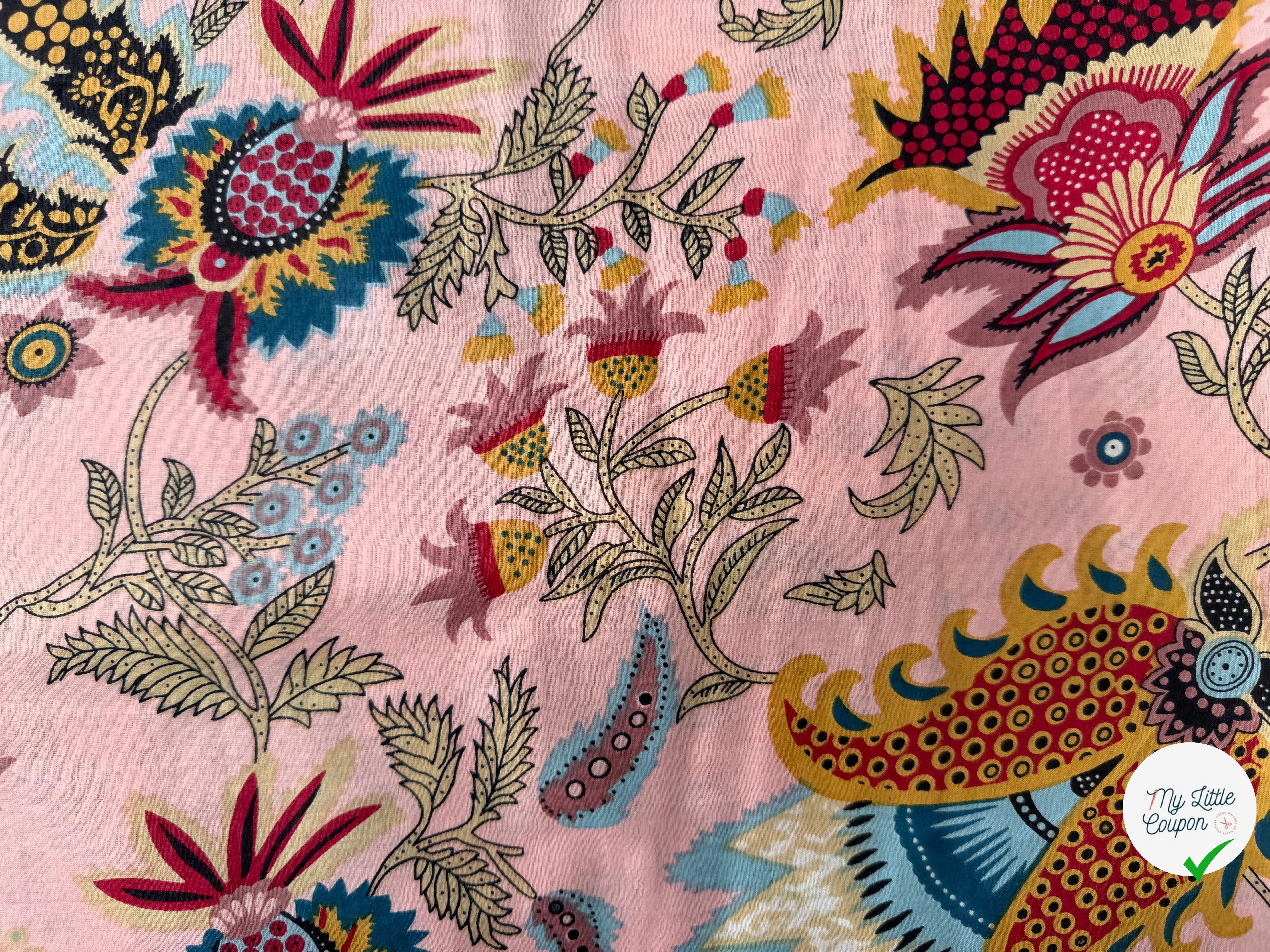 COTON INDIEN TAJ-MAHAL 025 ROSE LAIZE 110 - My Little Coupon