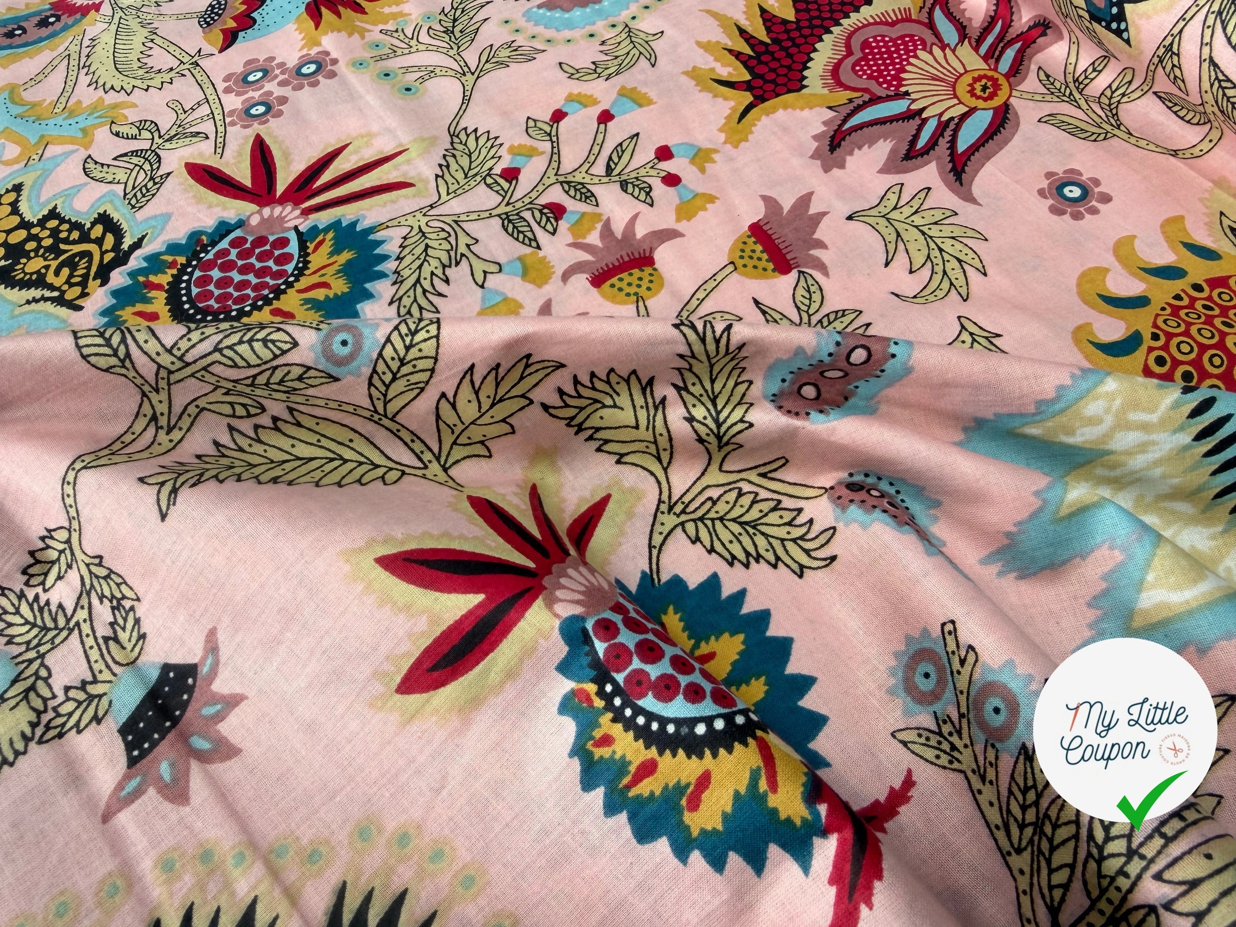COTON INDIEN TAJ-MAHAL 025 ROSE LAIZE 110 - My Little Coupon