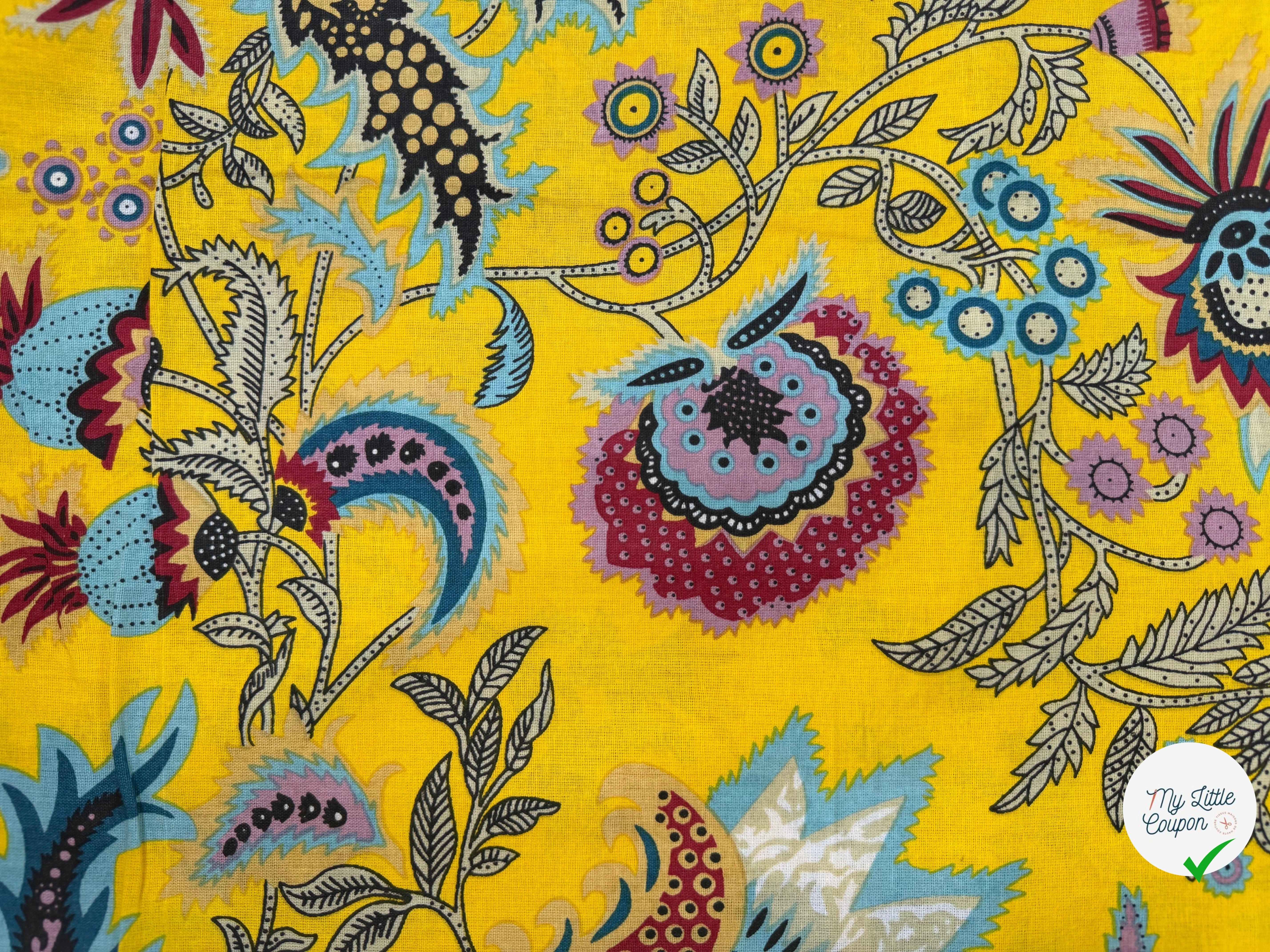 COTON INDIEN TAJ-MAHAL 026 JAUNE LAIZE 110 - My Little Coupon
