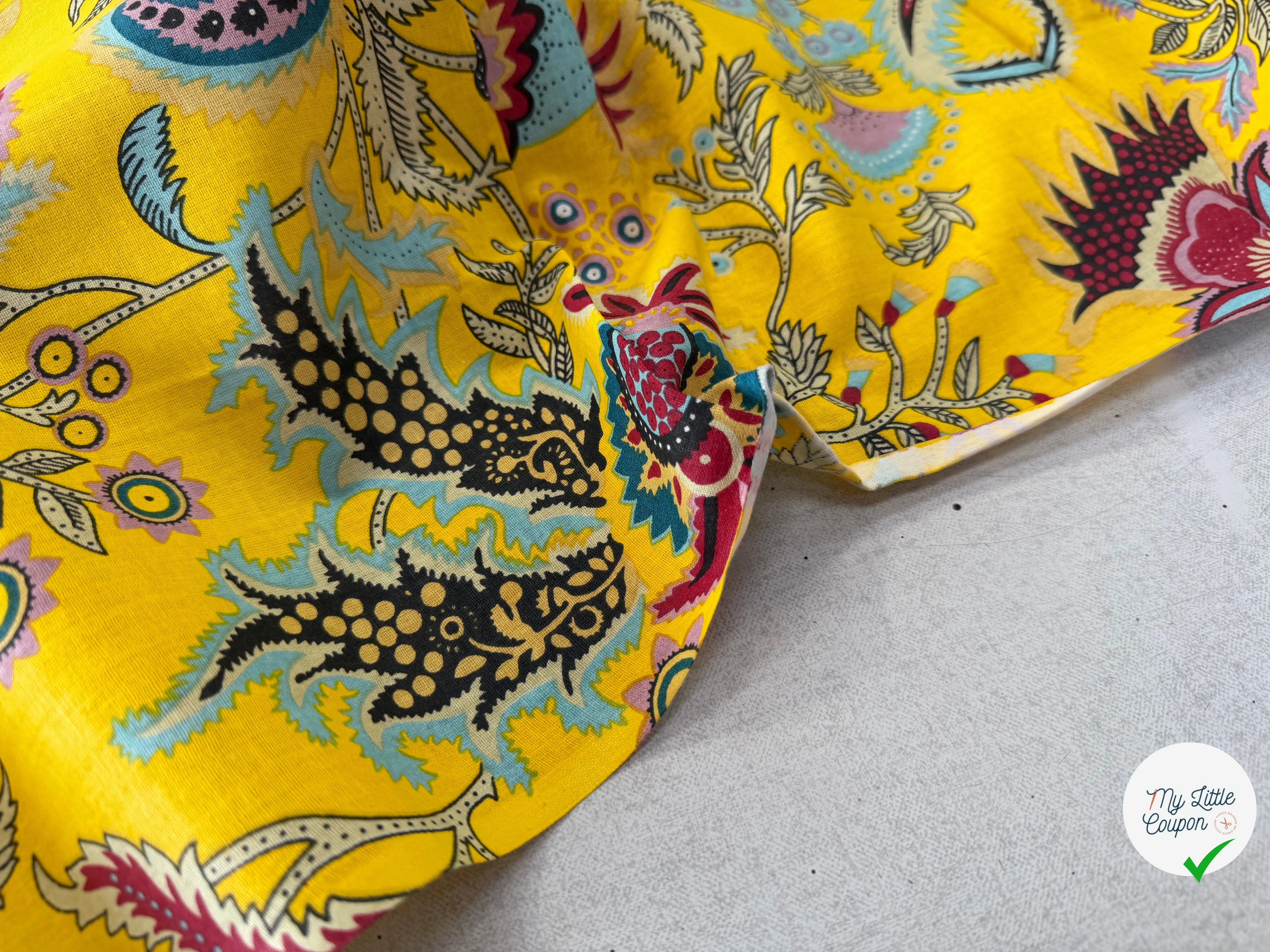 COTON INDIEN TAJ-MAHAL 026 JAUNE LAIZE 110 - My Little Coupon