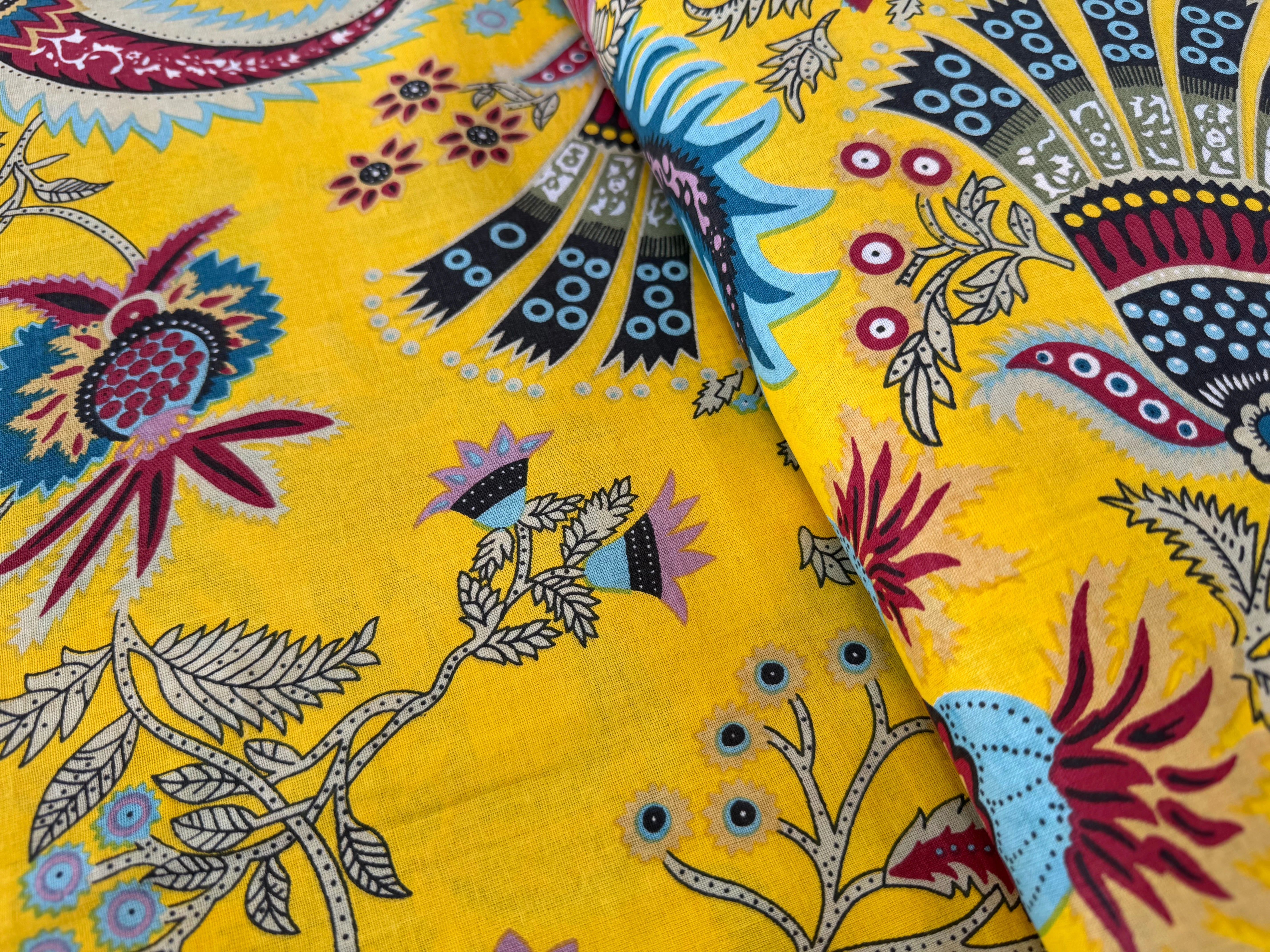 COTON INDIEN TAJ-MAHAL 026 JAUNE LAIZE 110 - My Little Coupon