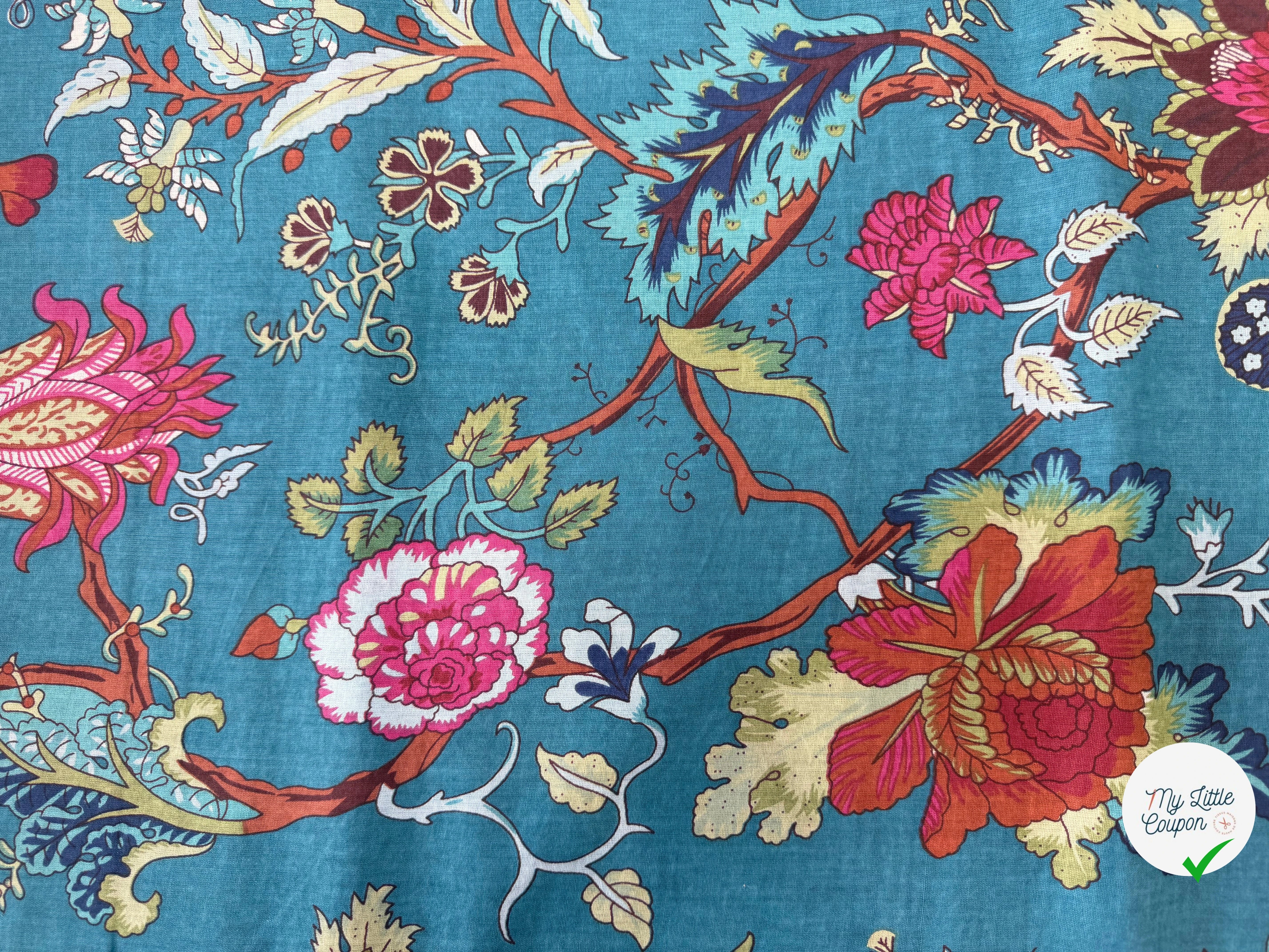 COTON INDIEN TAJ-MAHAL 028 BLEU LAIZE 110 - My Little Coupon