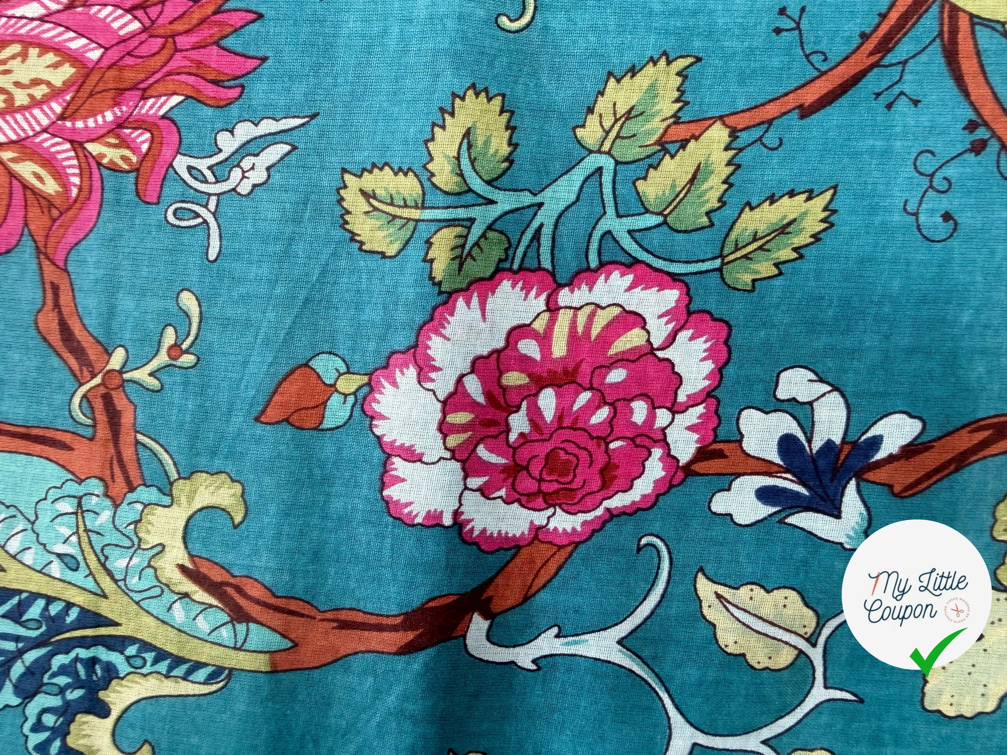 COTON INDIEN TAJ-MAHAL 028 BLEU LAIZE 110 - My Little Coupon