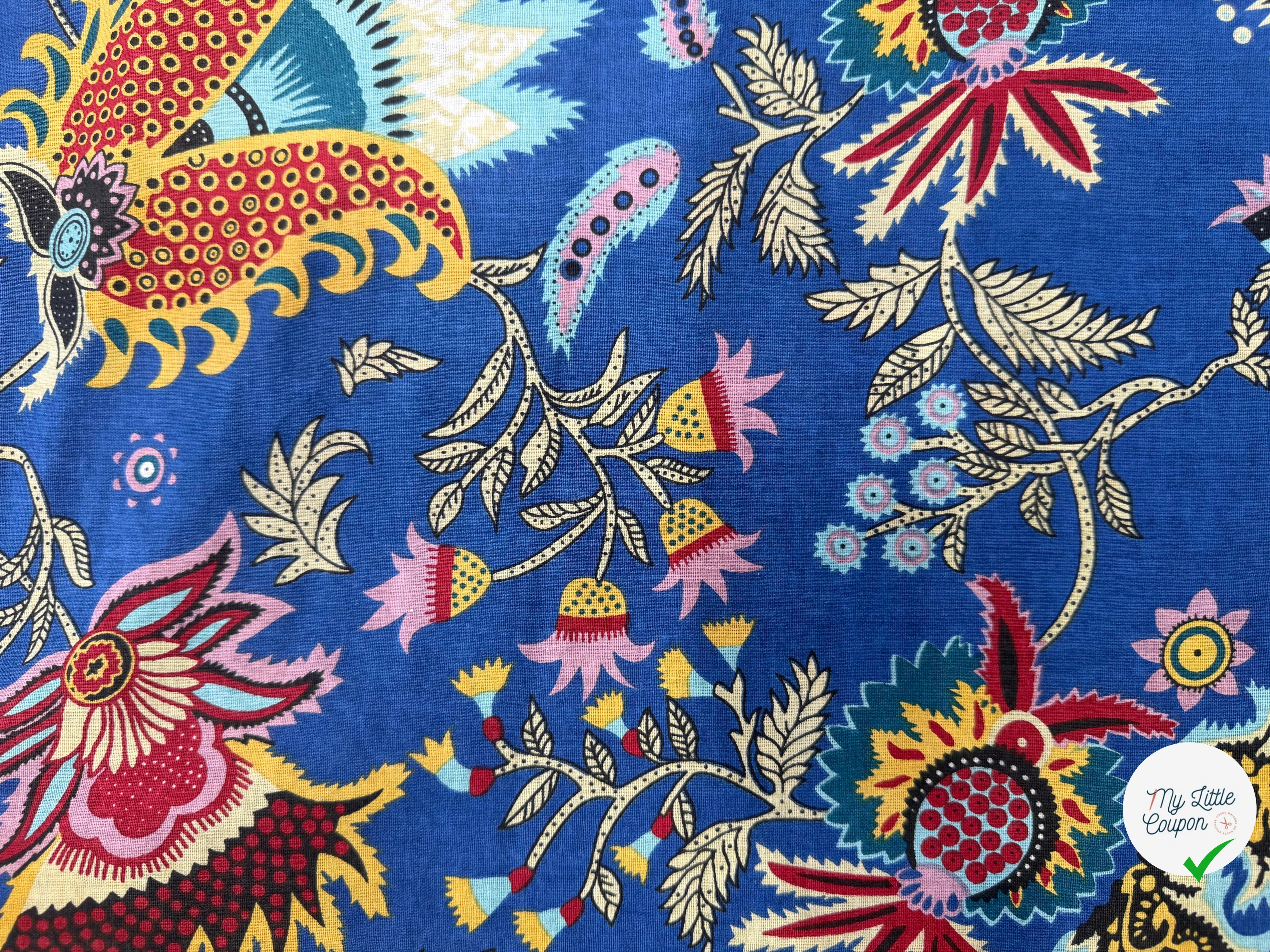 COTON INDIEN TAJ-MAHAL 029 BLEU LAIZE 110 - My Little Coupon