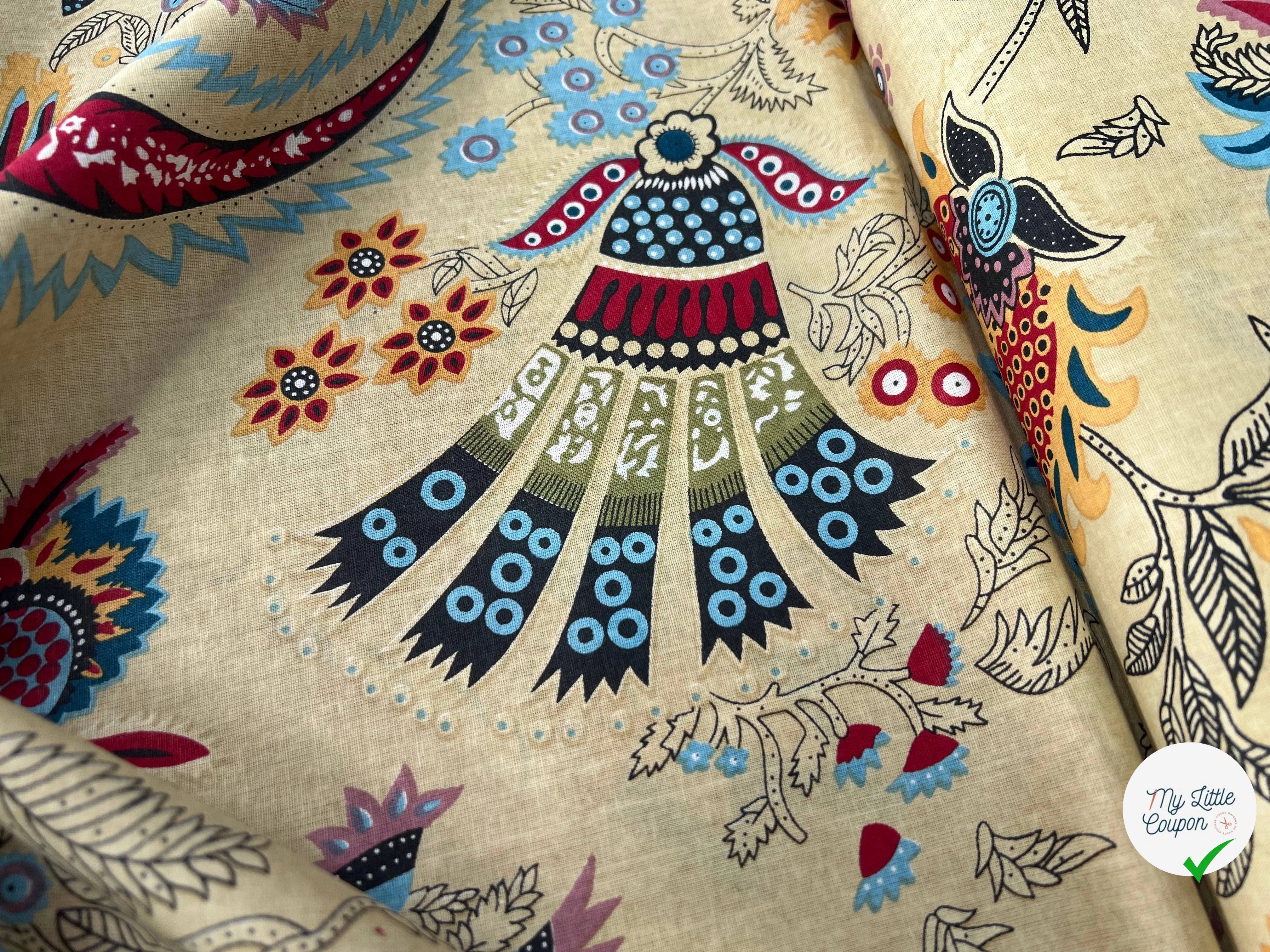COTON INDIEN TAJ-MAHAL 031 BEIGE LAIZE 110 - My Little Coupon