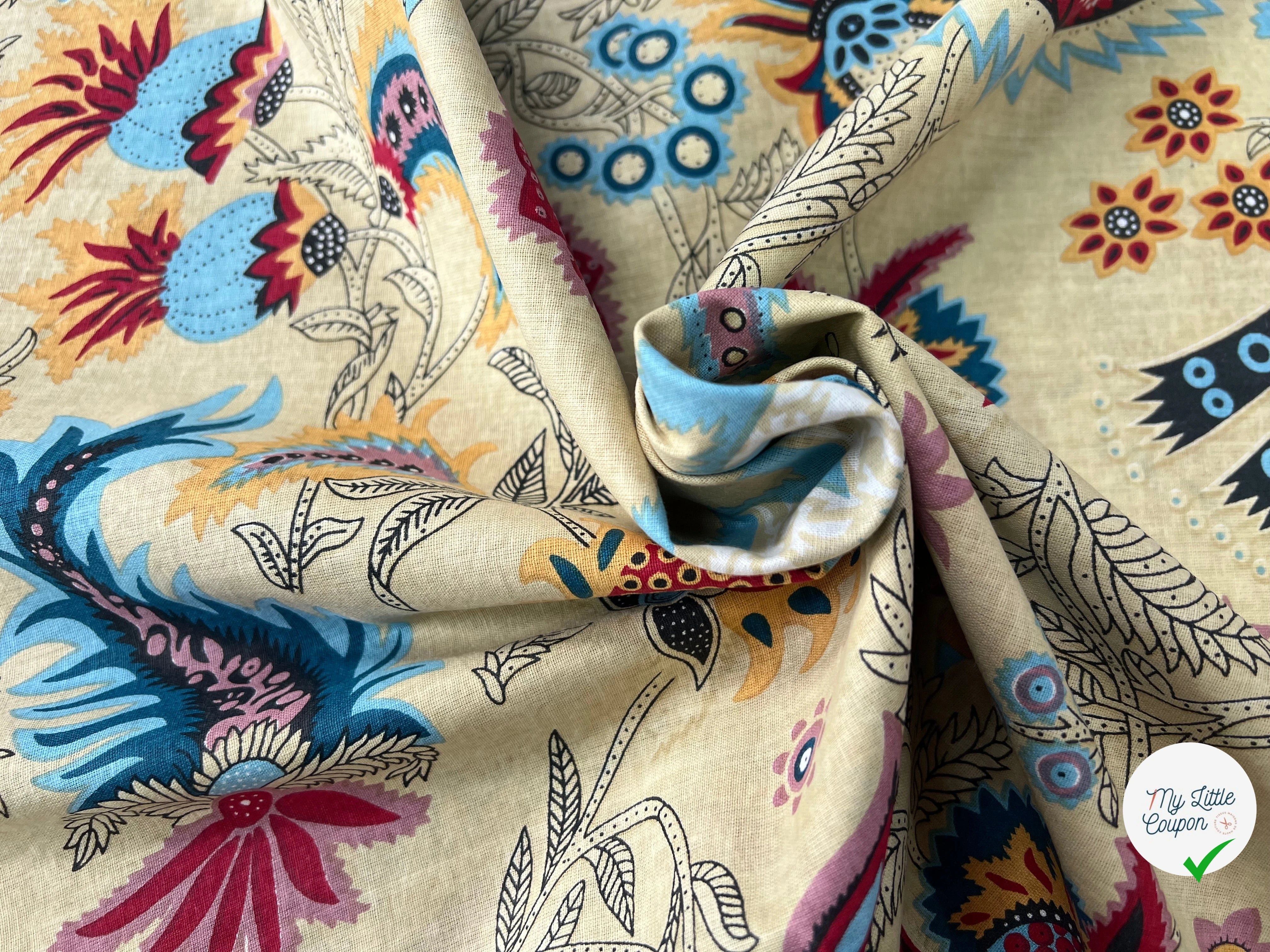 COTON INDIEN TAJ-MAHAL 031 BEIGE LAIZE 110 - My Little Coupon