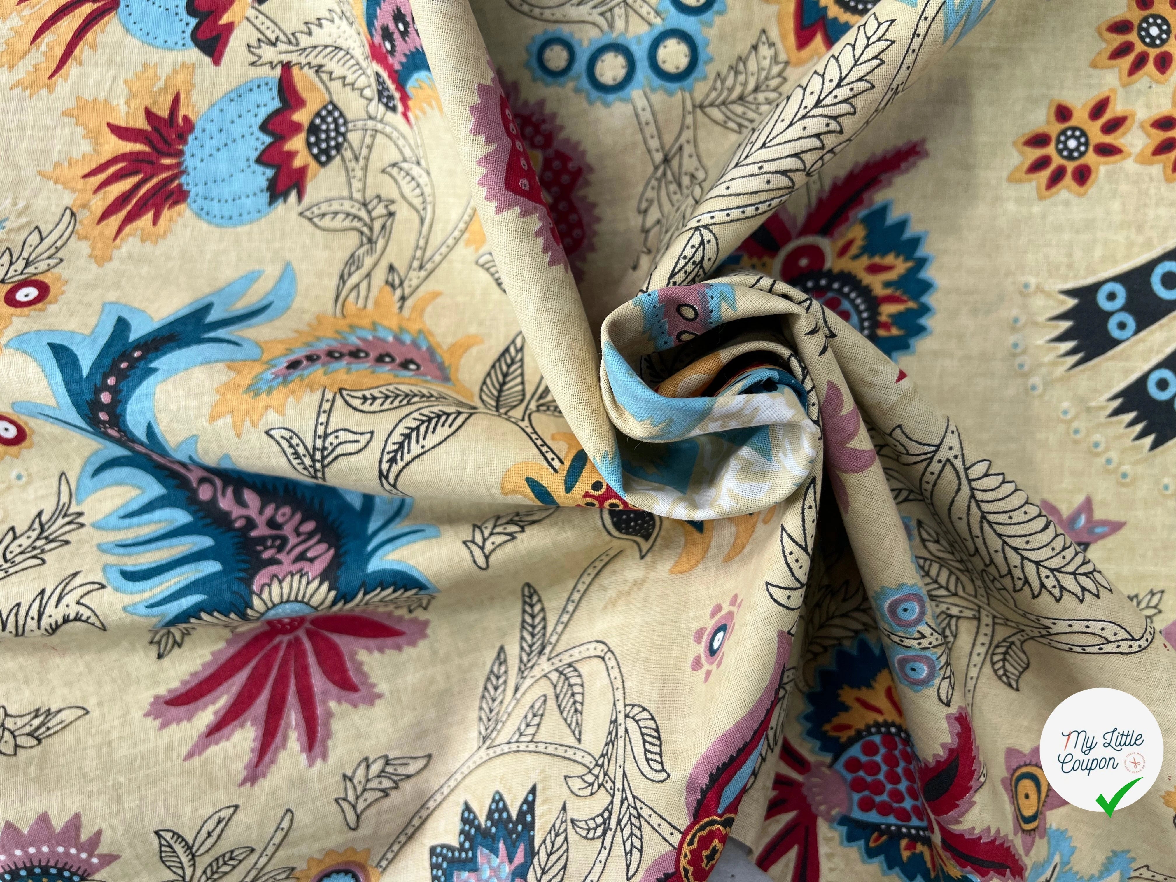 COTON INDIEN TAJ-MAHAL 031 BEIGE LAIZE 110 - My Little Coupon
