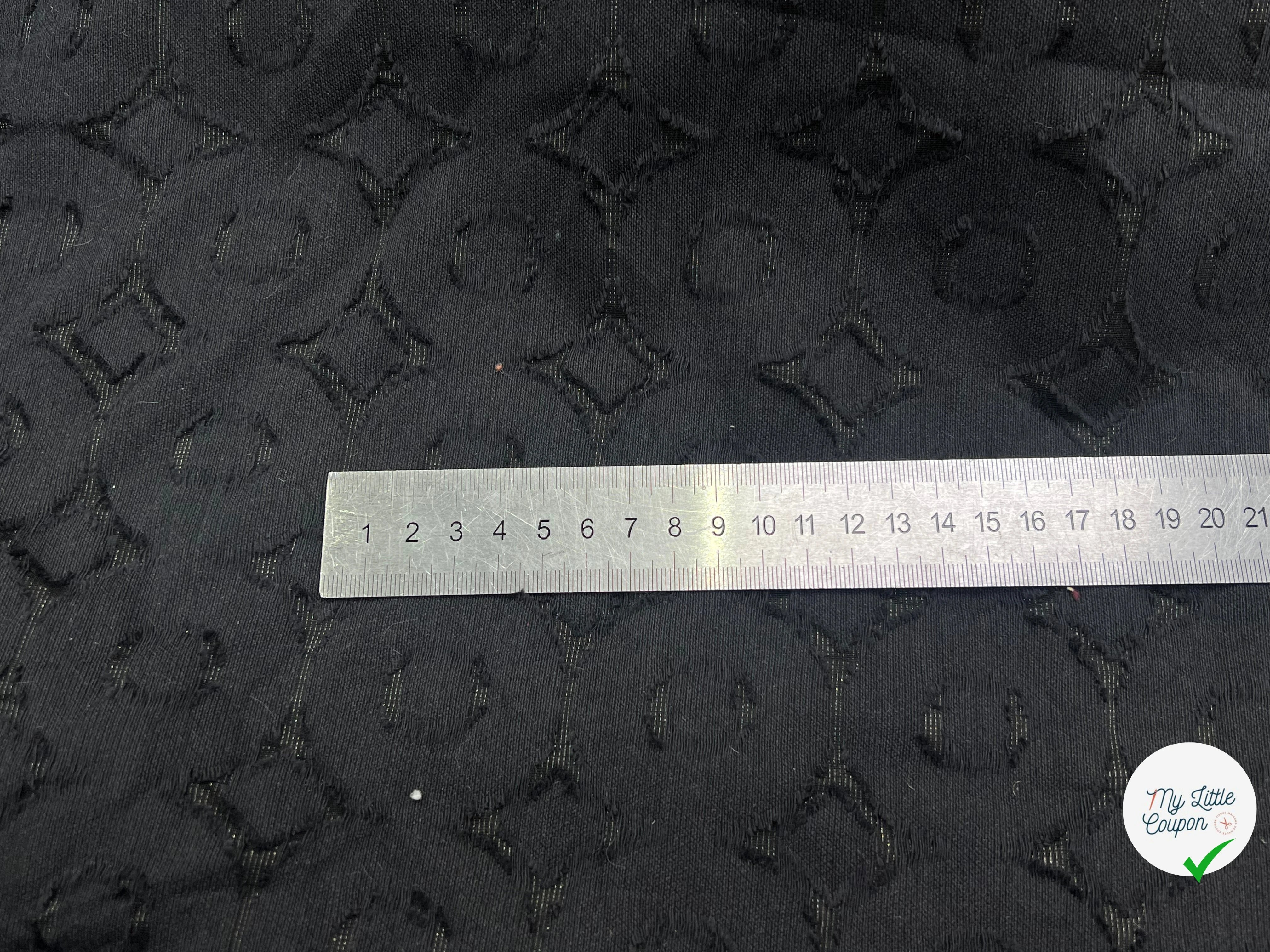 COTON JACQUARD DÉVORÉE NOIR CICULAIRE VISCOSE 5% MÉTAL - My Little Coupon