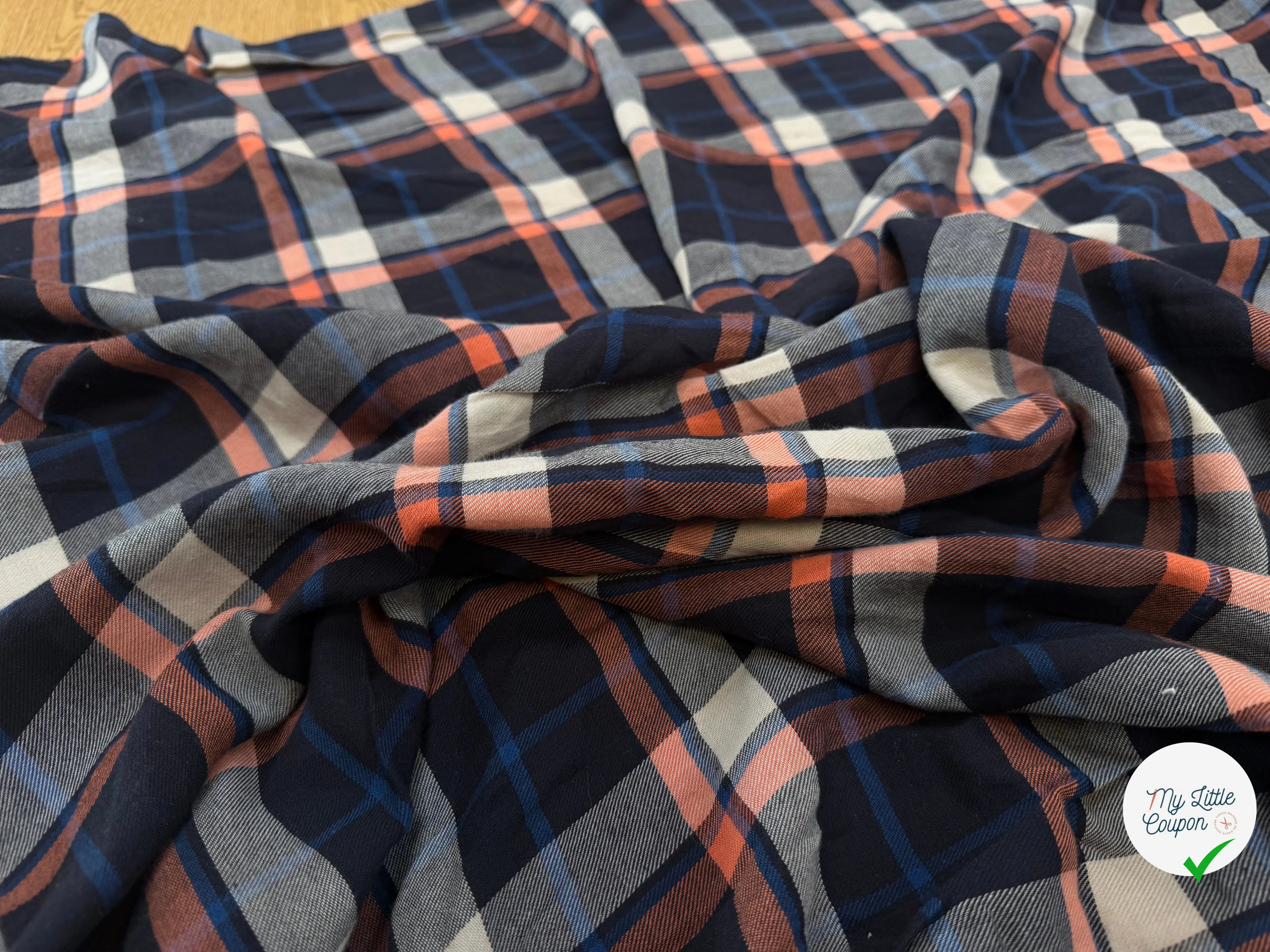 COTON JAPAN CARREAUX MARINE ORANGE - My Little Coupon