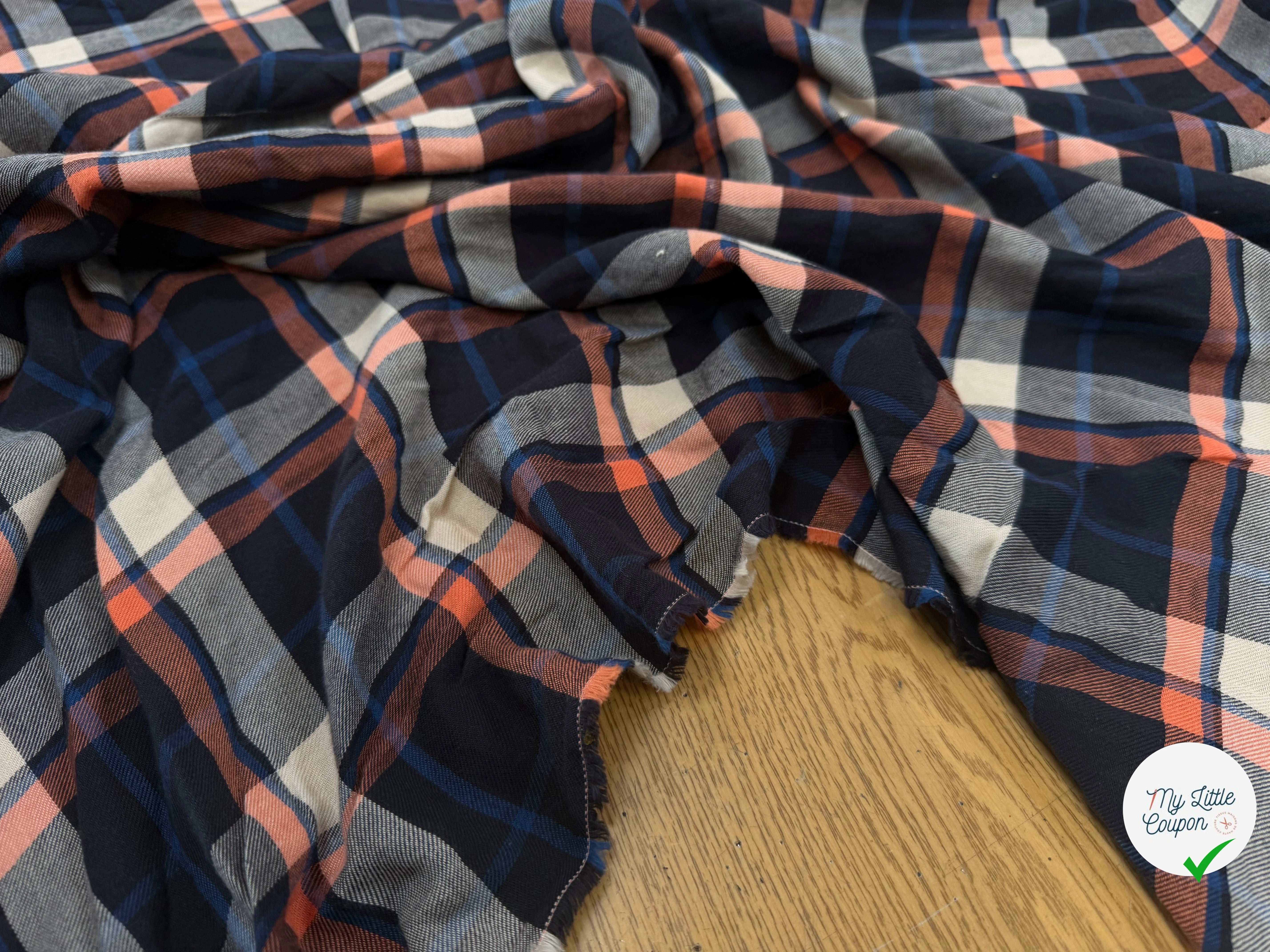 COTON JAPAN CARREAUX MARINE ORANGE - My Little Coupon