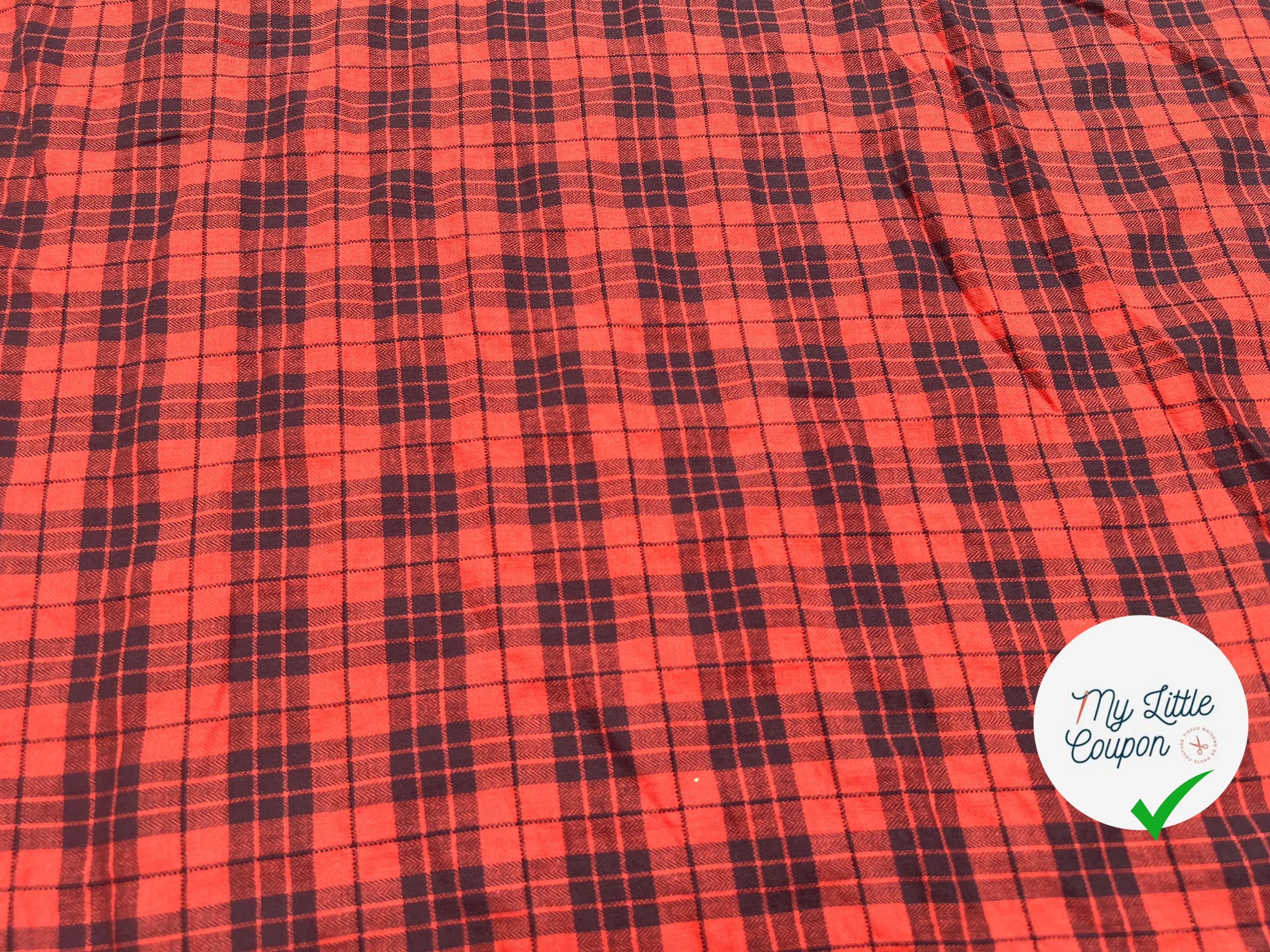 COTON JAPONAIS CHEVRON ROUGE ET NOIR - My Little Coupon