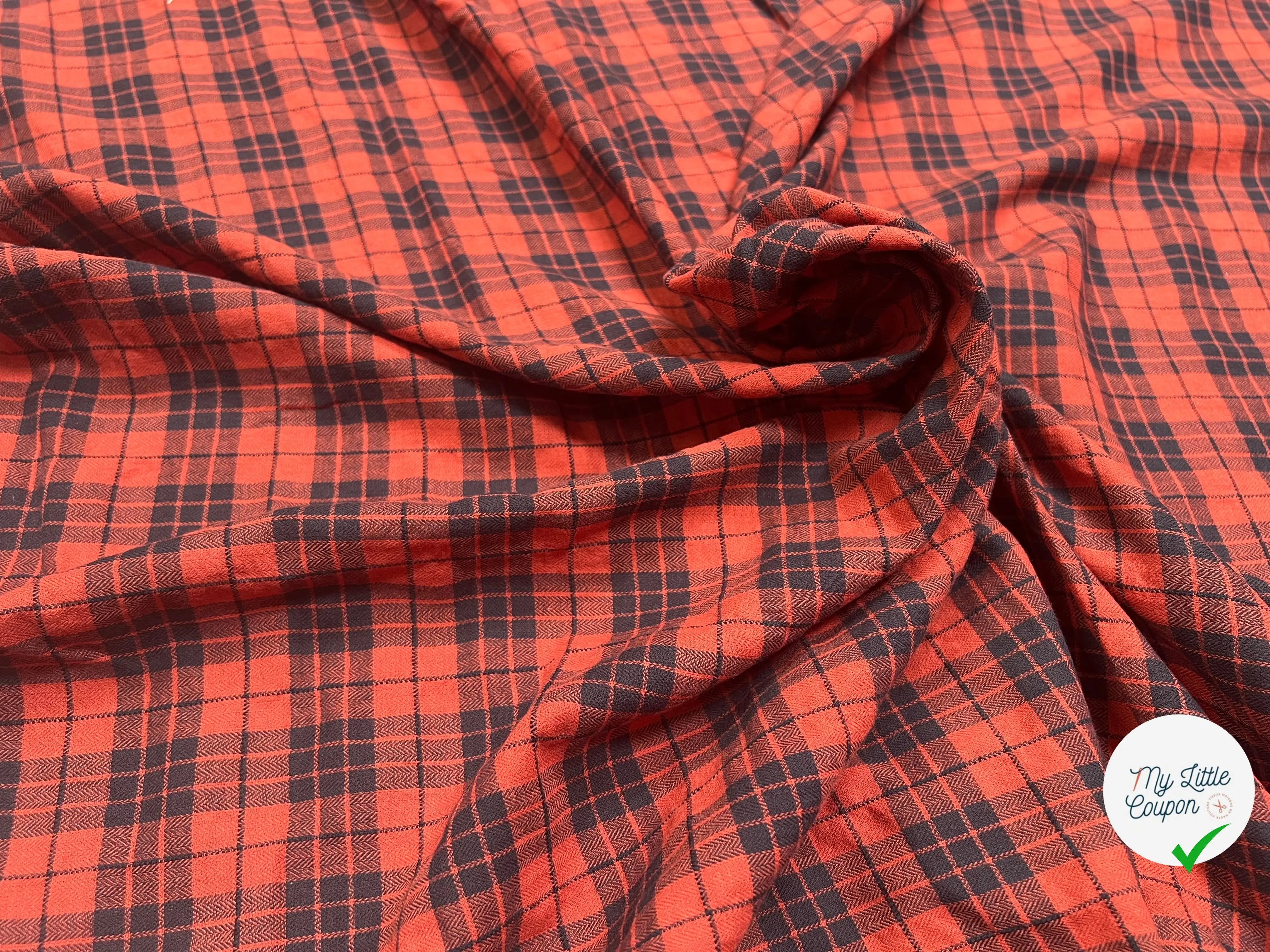 COTON JAPONAIS CHEVRON ROUGE ET NOIR - My Little Coupon