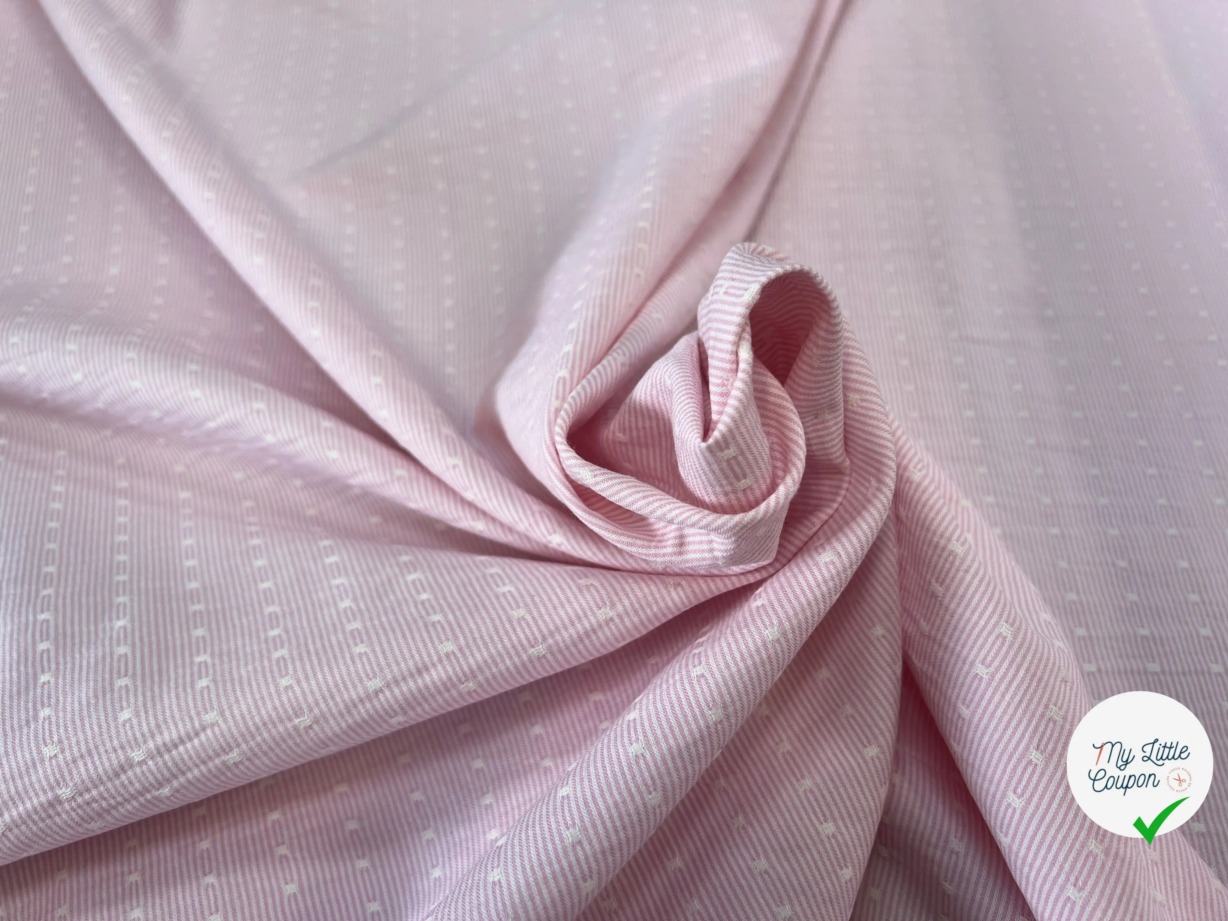 COTON LEGER BIO RAYURES PLUMETIS ATLANTIS ROSE - My Little Coupon