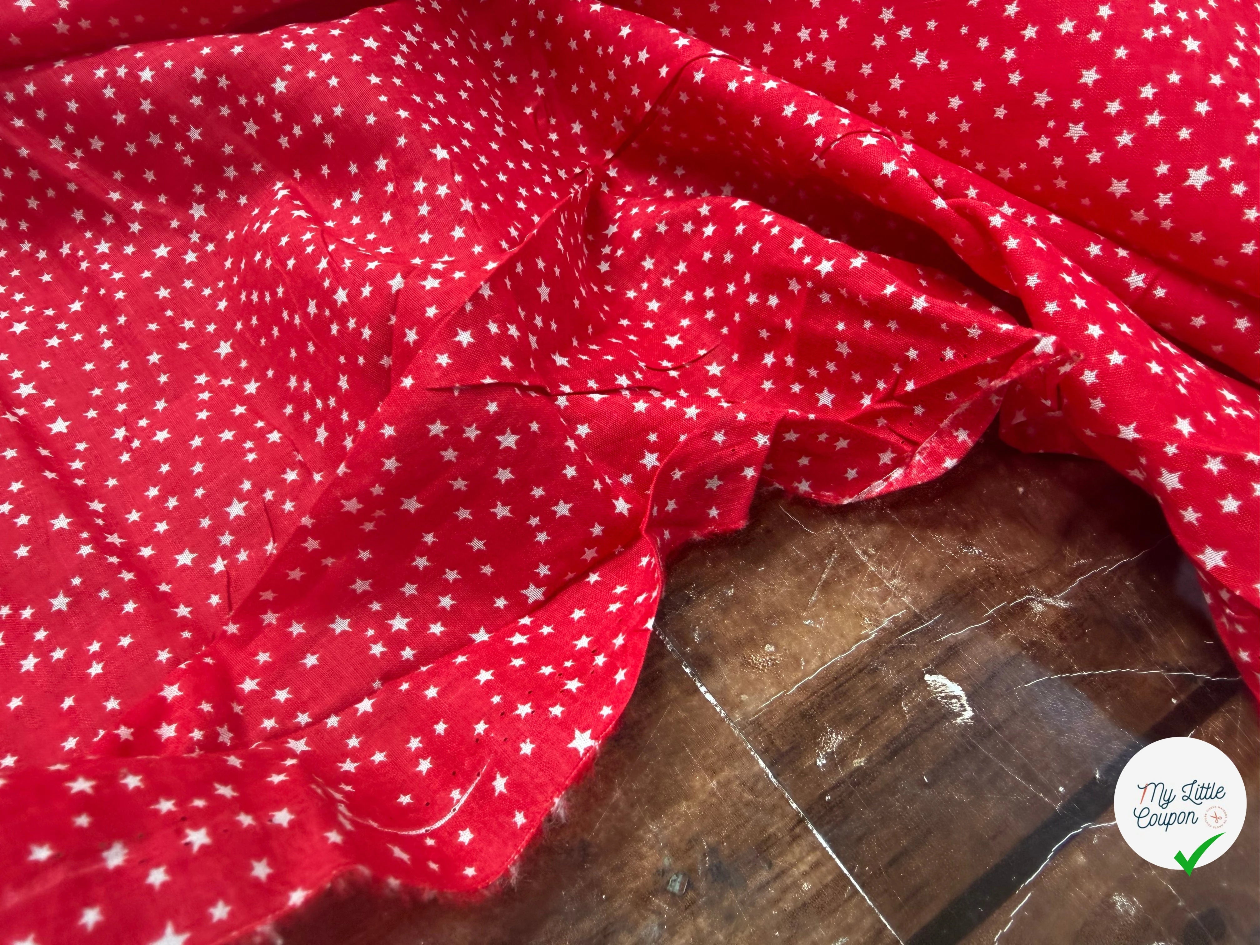 COTON ROUGE ÉTOILÉ BLANC - My Little Coupon